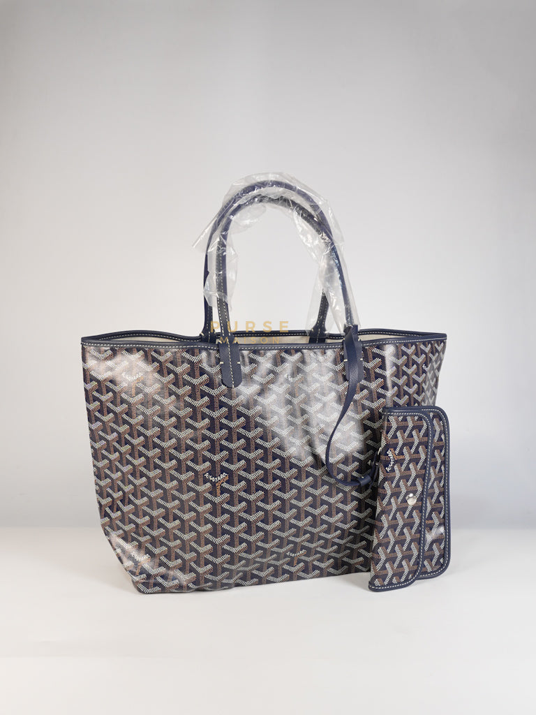 Saint Louis PM in Navy Blue Goyardine Canvas | Purse Maison Luxury Bags Shop