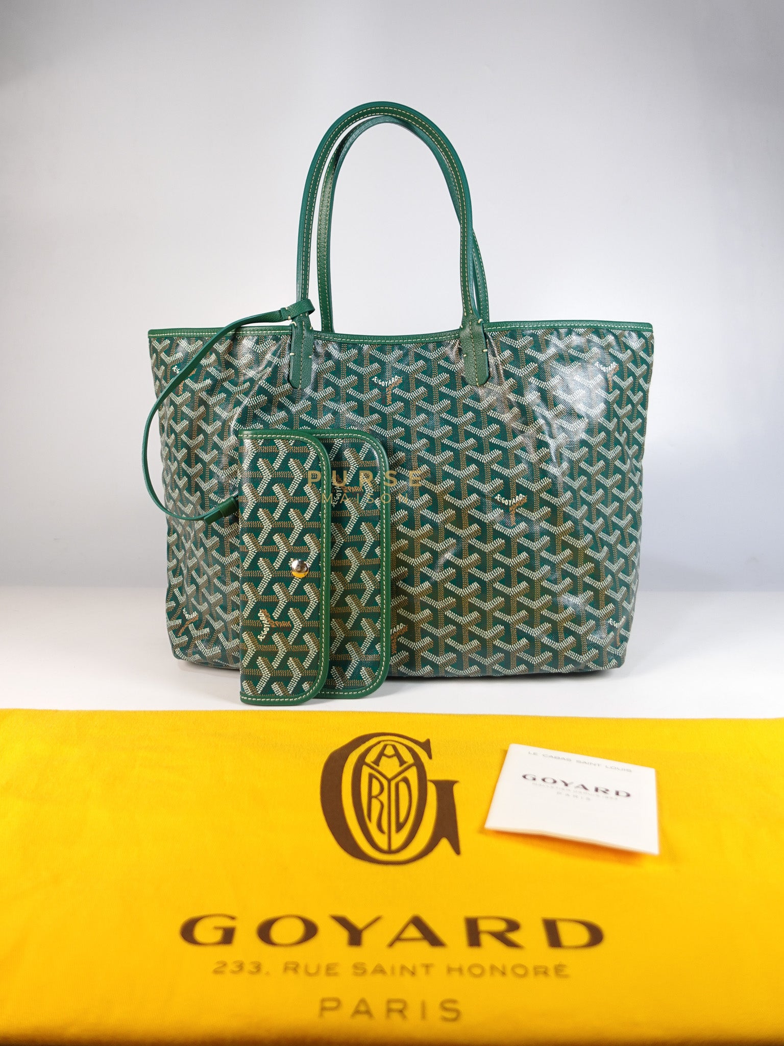 Saint Louis PM in Vert Goyardine Canvas | Purse Maison Luxury Bags Shop