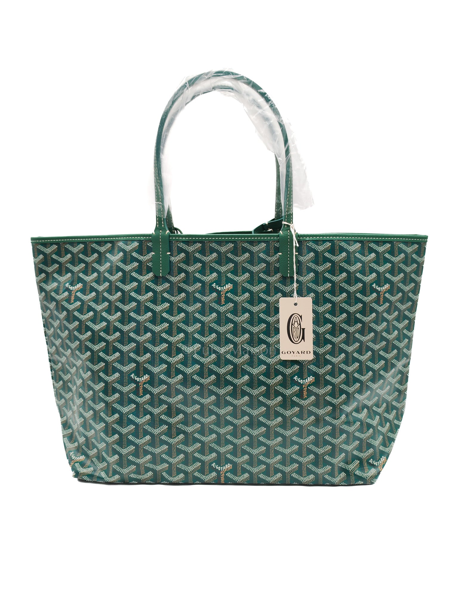 Saint Louis PM in Vert/Green Goyardine Canvas with Croc Universel Clip Charm | Purse Maison Luxury Bags Shop