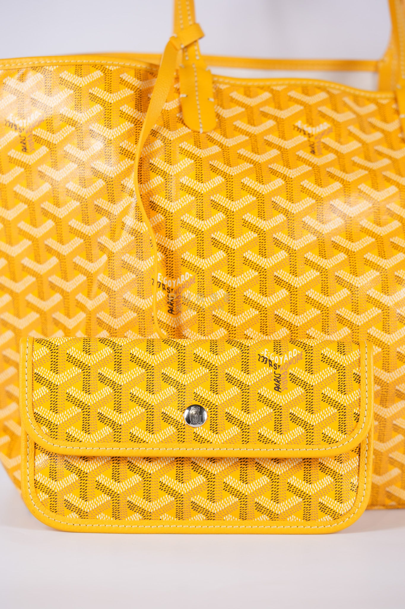 Saint Louis PM (Jaune) Yellow in Goyardine Canvas | Purse Maison Luxury Bags Shop