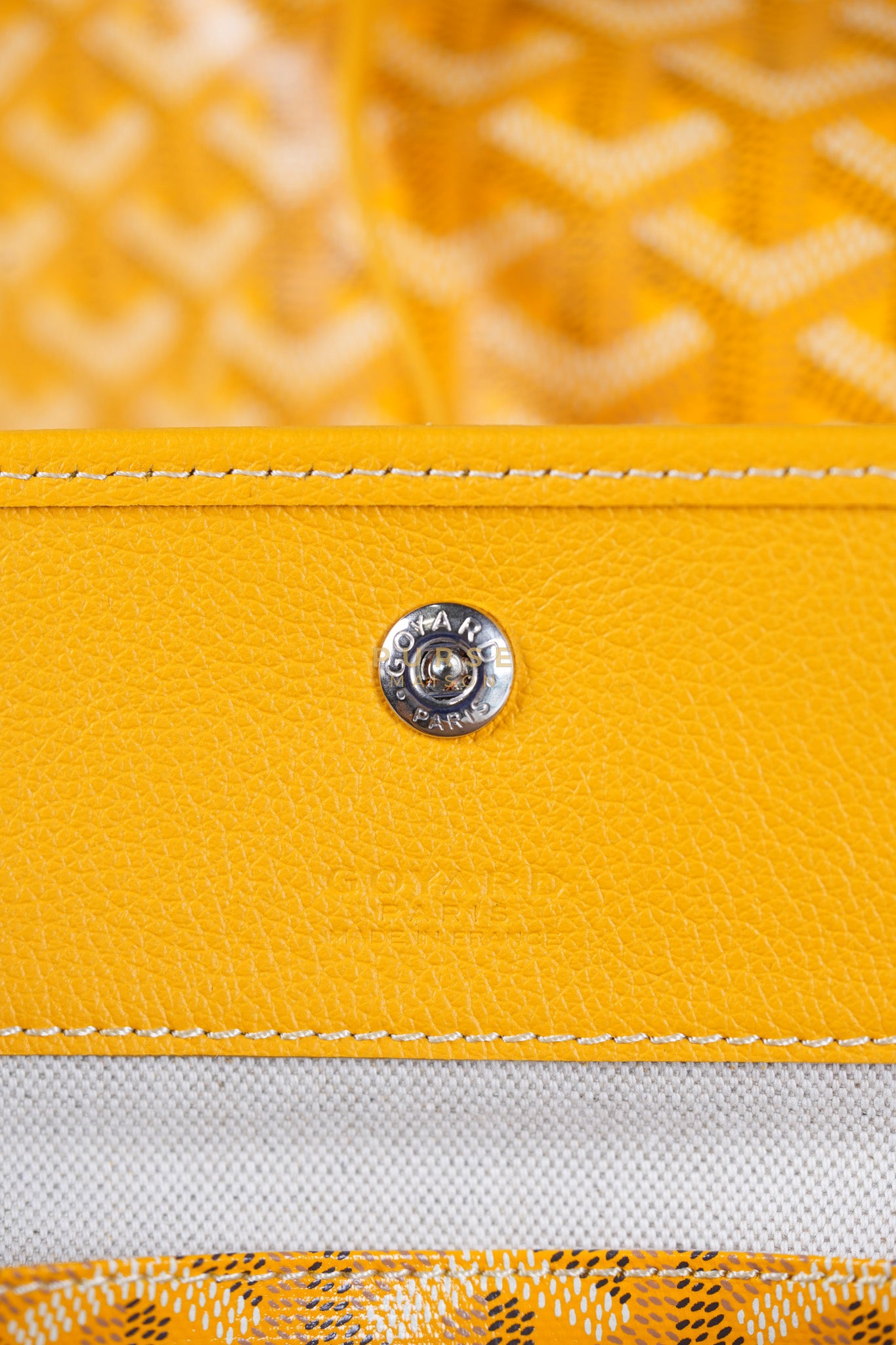 Saint Louis PM (Jaune) Yellow in Goyardine Canvas | Purse Maison Luxury Bags Shop
