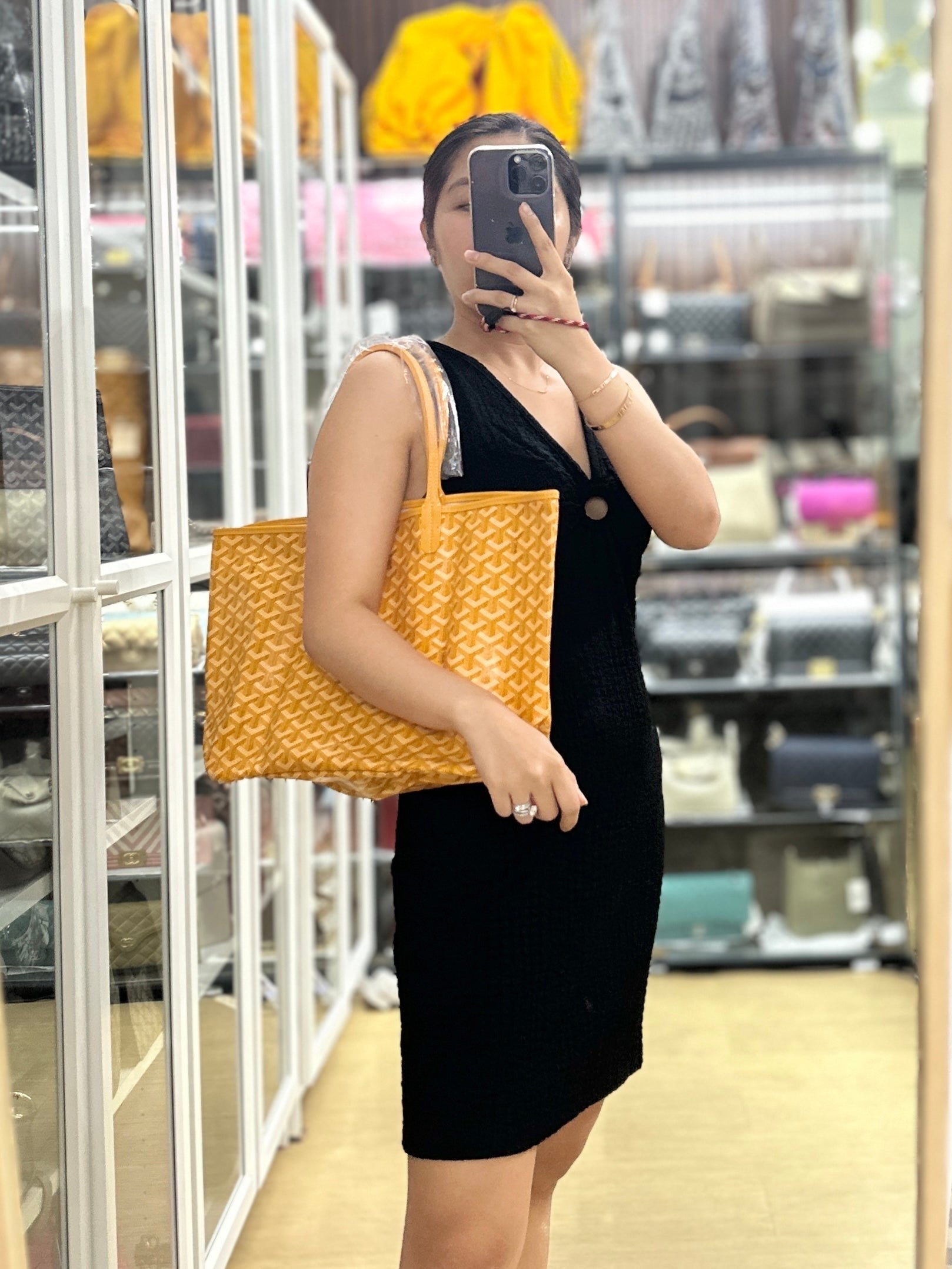 Saint Louis PM (Jaune) Yellow in Goyardine Canvas | Purse Maison Luxury Bags Shop