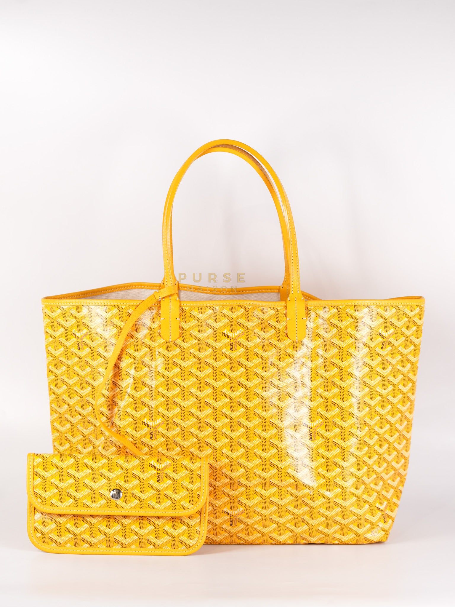 Saint Louis PM (Jaune) Yellow in Goyardine Canvas | Purse Maison Luxury Bags Shop