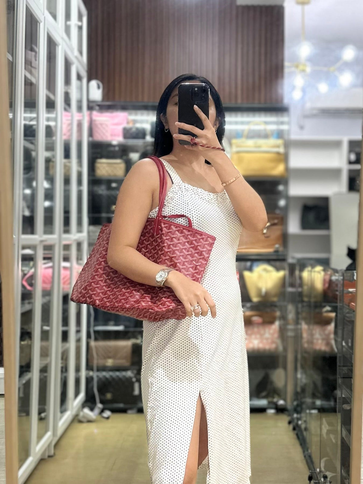 Saint Louis PM Red Goyardine Canvas | Purse Maison Luxury Bags Shop