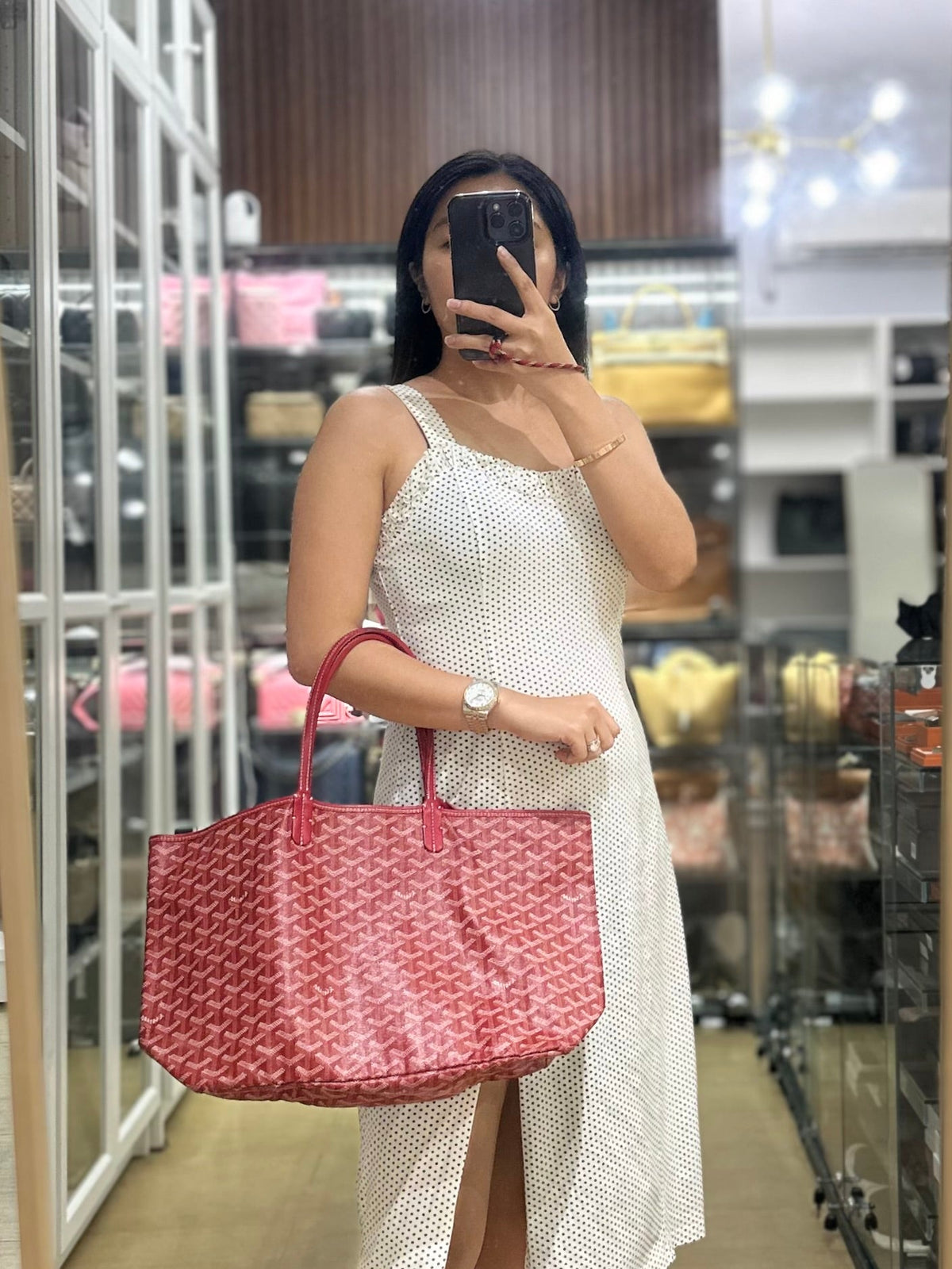 Saint Louis PM Red Goyardine Canvas | Purse Maison Luxury Bags Shop