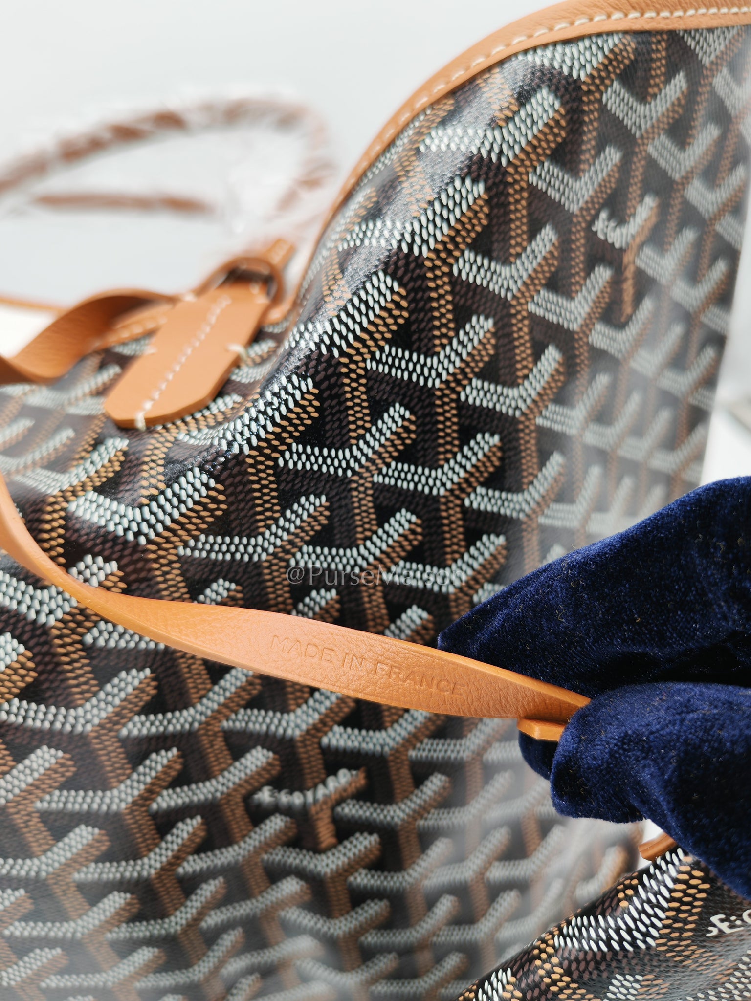 Saint Louis PM Tan with Croc Universel Clip Charm in Goyardine Canvas Tote Bag | Purse Maison Luxury Bags Shop