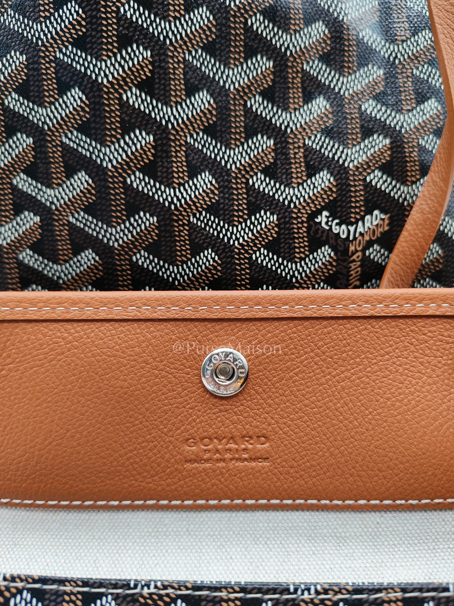 Saint Louis PM Tan with Croc Universel Clip Charm in Goyardine Canvas Tote Bag | Purse Maison Luxury Bags Shop