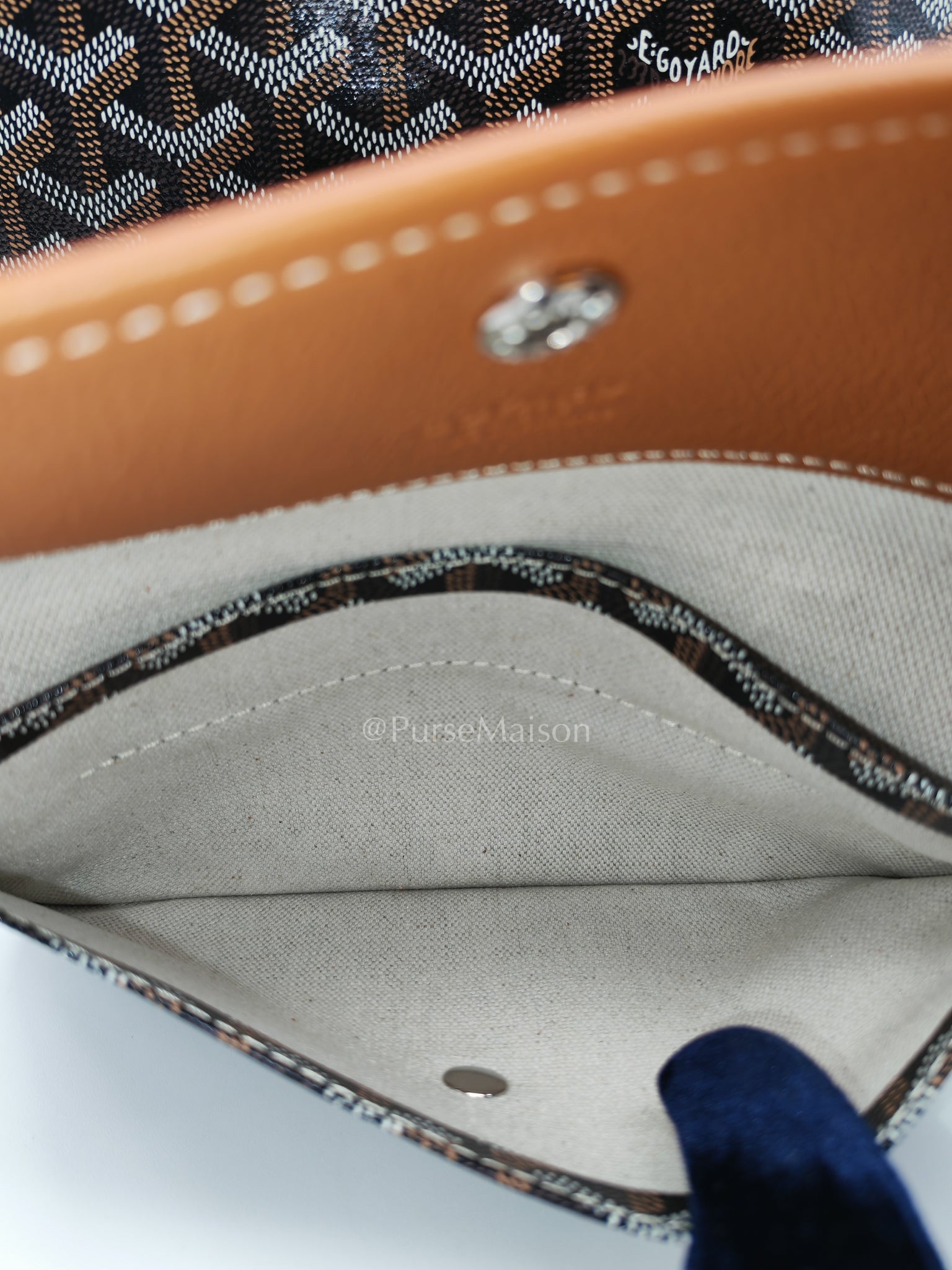 Saint Louis PM Tan with Croc Universel Clip Charm in Goyardine Canvas Tote Bag | Purse Maison Luxury Bags Shop