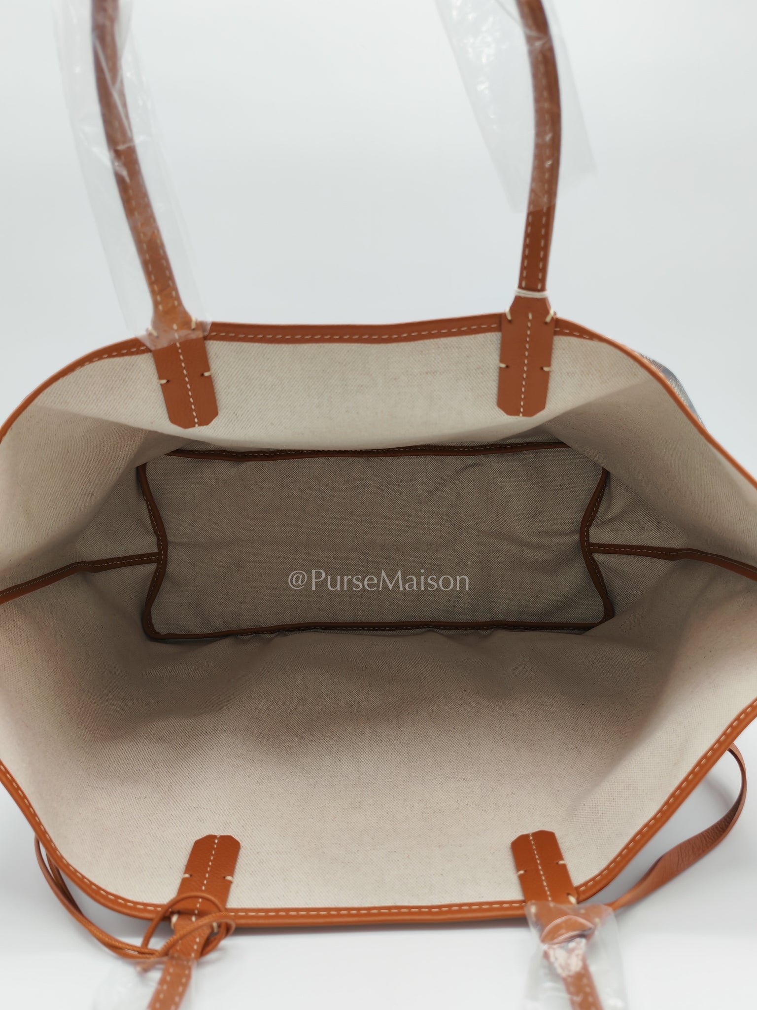 Saint Louis PM Tan with Croc Universel Clip Charm in Goyardine Canvas Tote Bag | Purse Maison Luxury Bags Shop