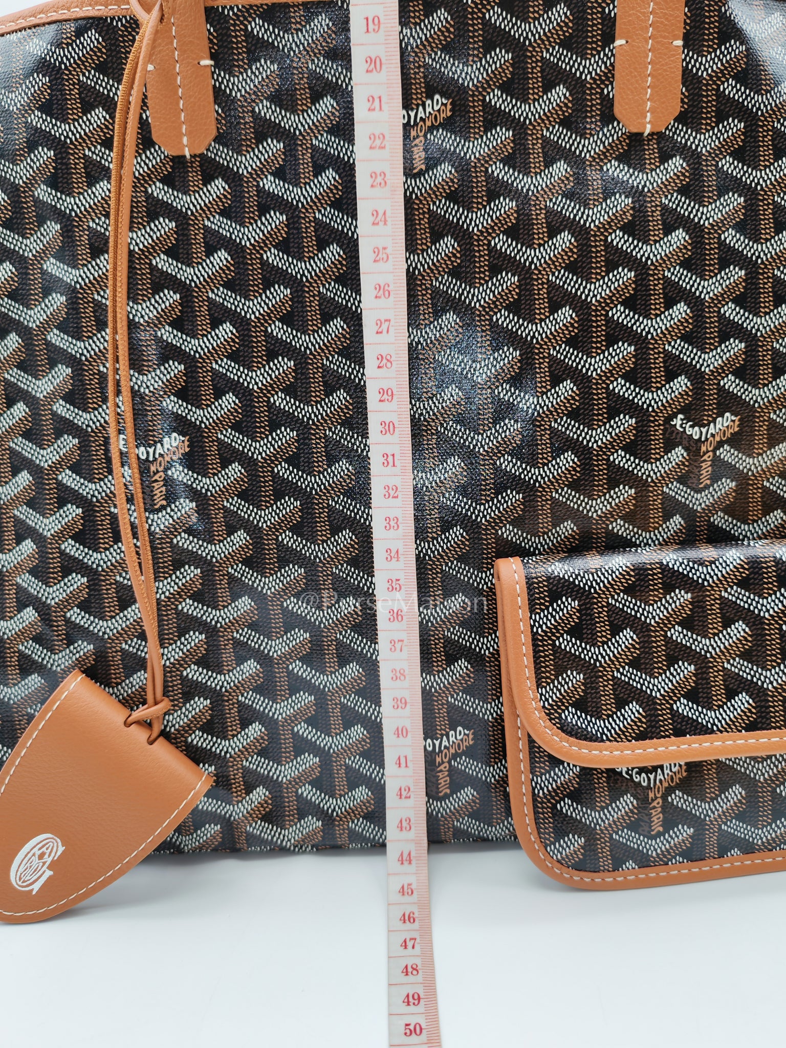 Saint Louis PM Tan with Croc Universel Clip Charm in Goyardine Canvas Tote Bag | Purse Maison Luxury Bags Shop
