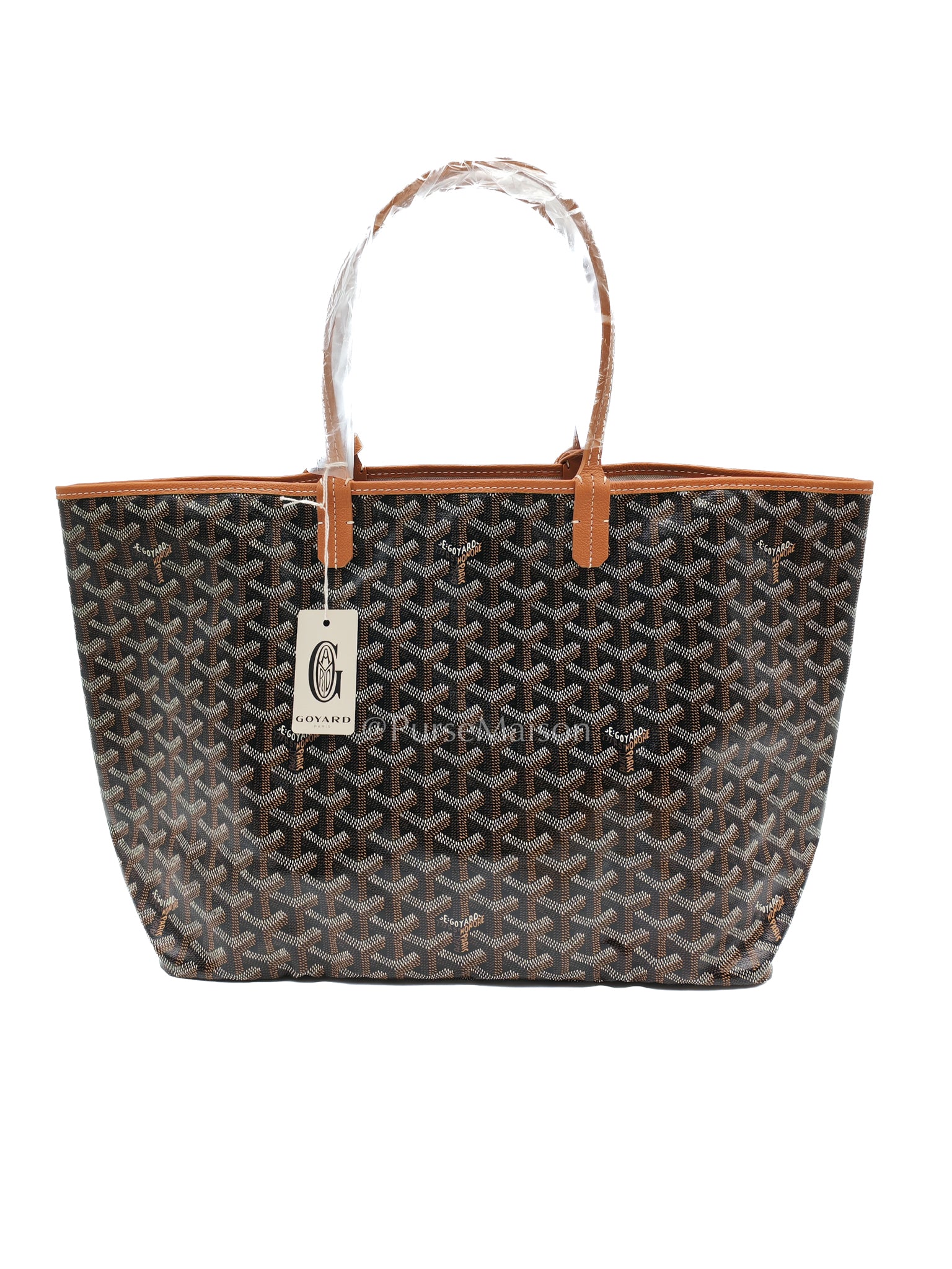 Saint Louis PM Tan with Croc Universel Clip Charm in Goyardine Canvas Tote Bag | Purse Maison Luxury Bags Shop