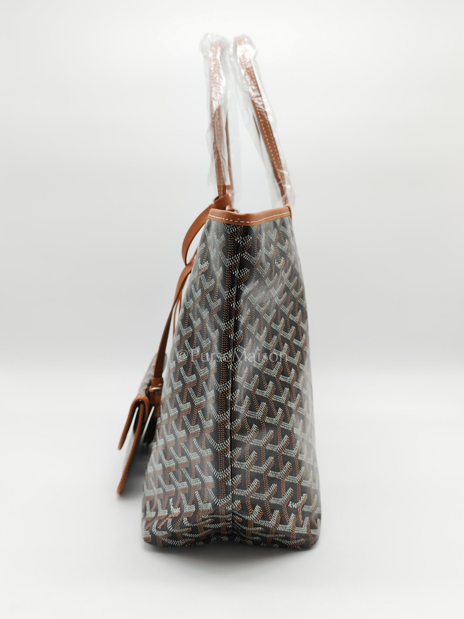Saint Louis PM Tan with Croc Universel Clip Charm in Goyardine Canvas Tote Bag | Purse Maison Luxury Bags Shop