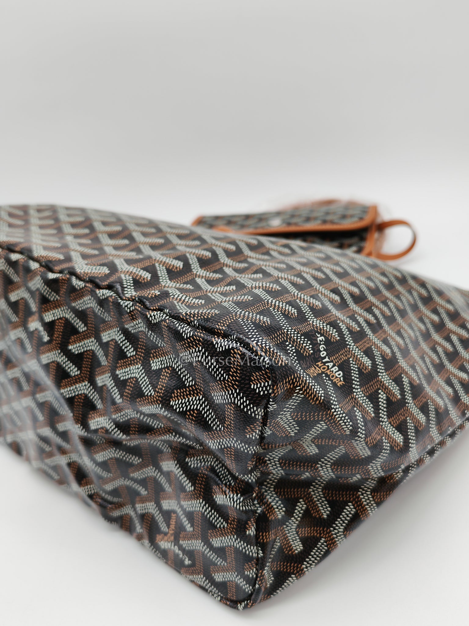 Saint Louis PM Tan with Croc Universel Clip Charm in Goyardine Canvas Tote Bag | Purse Maison Luxury Bags Shop