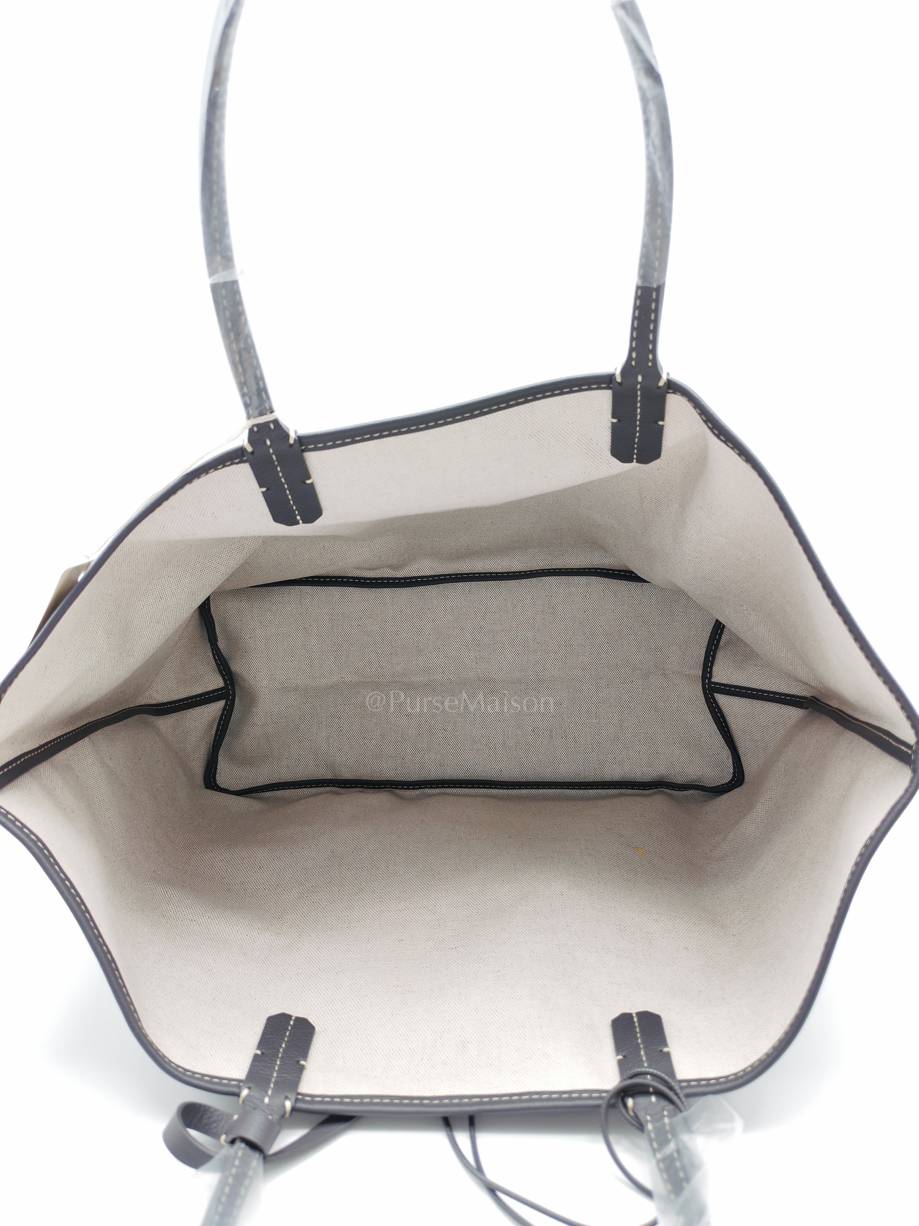 Saint Louis PM Tote Bag in Gray/Gris Goyardine Canvas with Croc Universal Clip Charm | Purse Maison Luxury Bags Shop