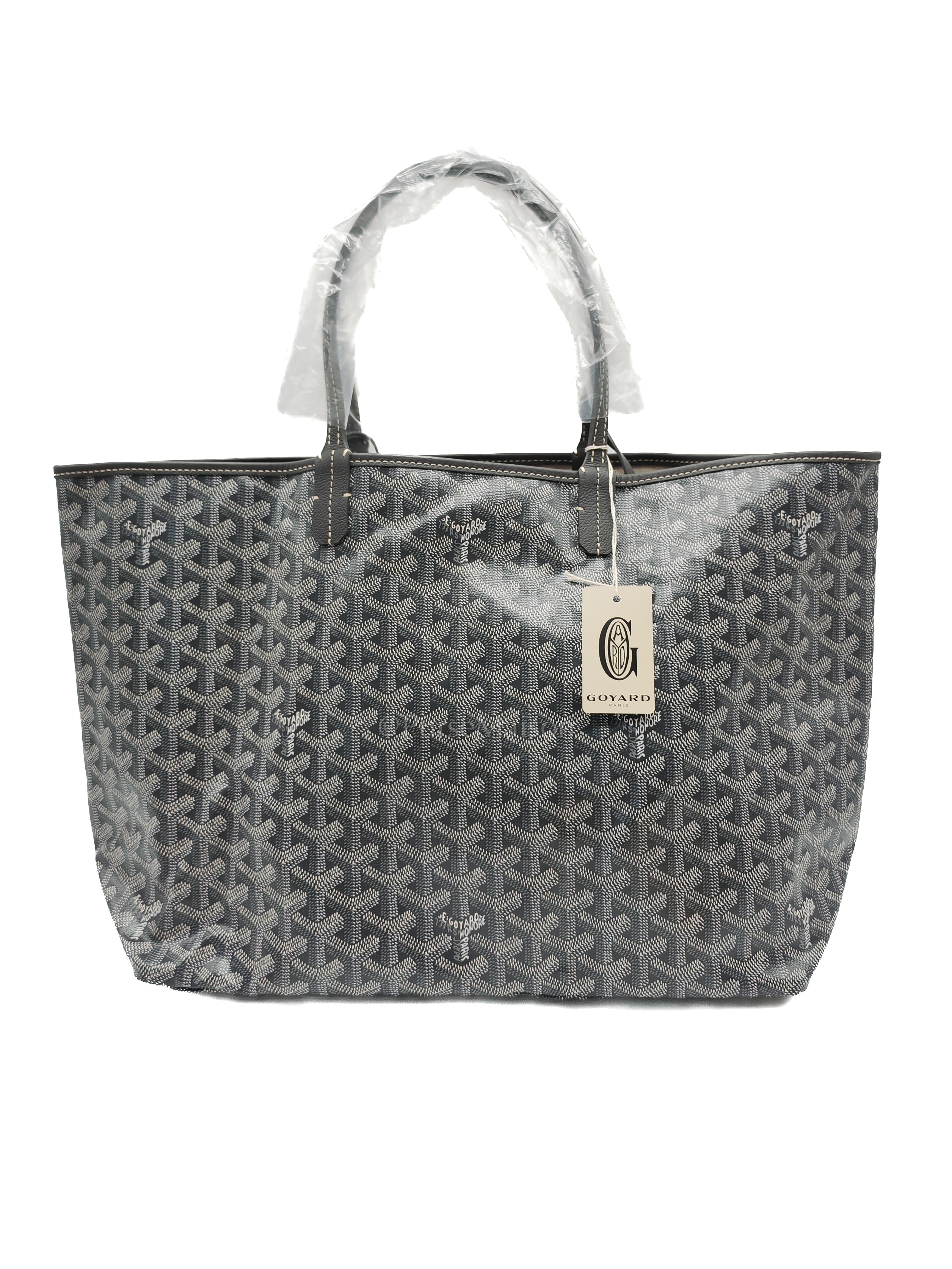 Saint Louis PM Tote Bag in Gray/Gris Goyardine Canvas with Croc Universal Clip Charm | Purse Maison Luxury Bags Shop