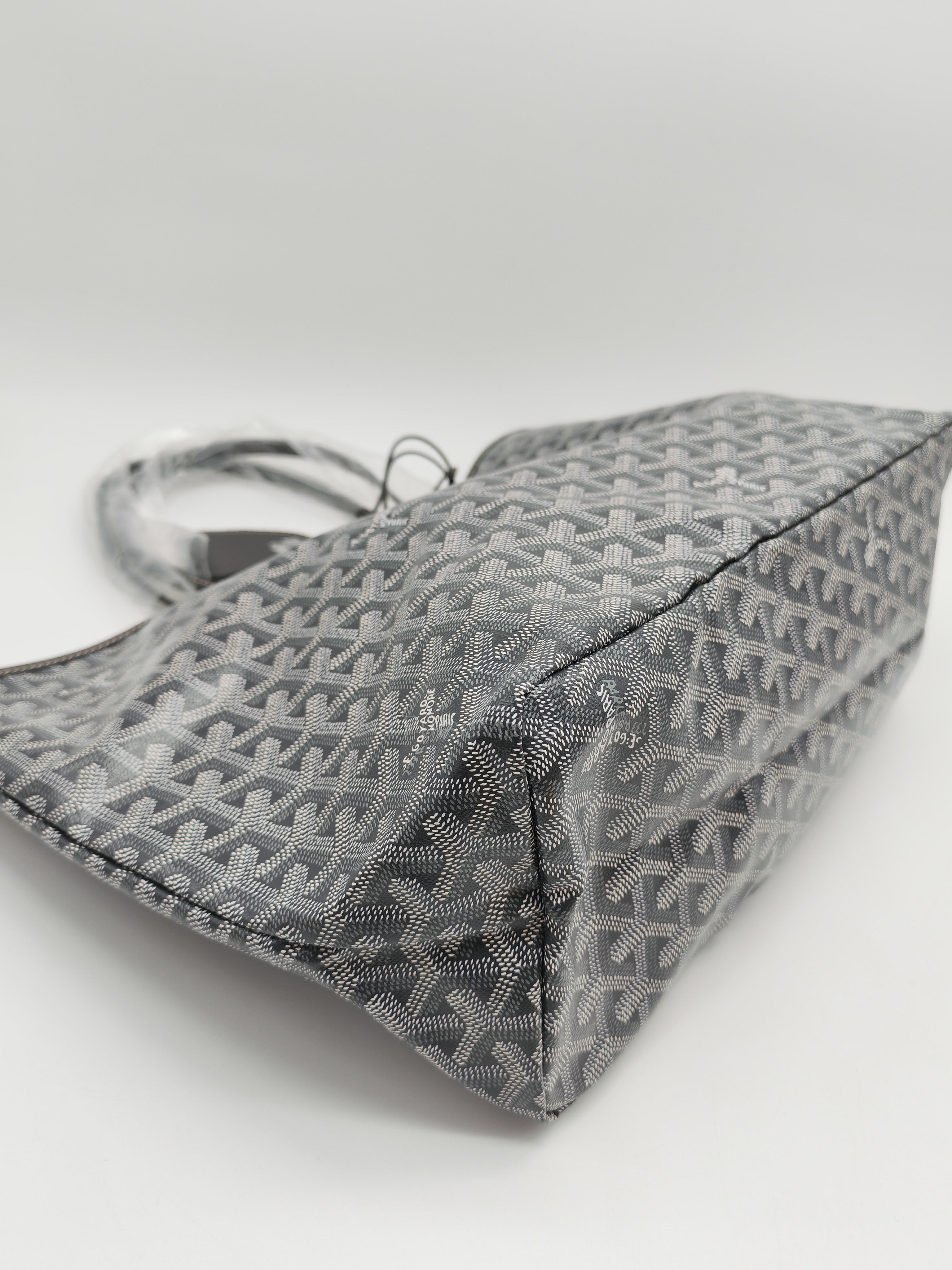 Saint Louis PM Tote Bag in Gray/Gris Goyardine Canvas with Croc Universal Clip Charm | Purse Maison Luxury Bags Shop