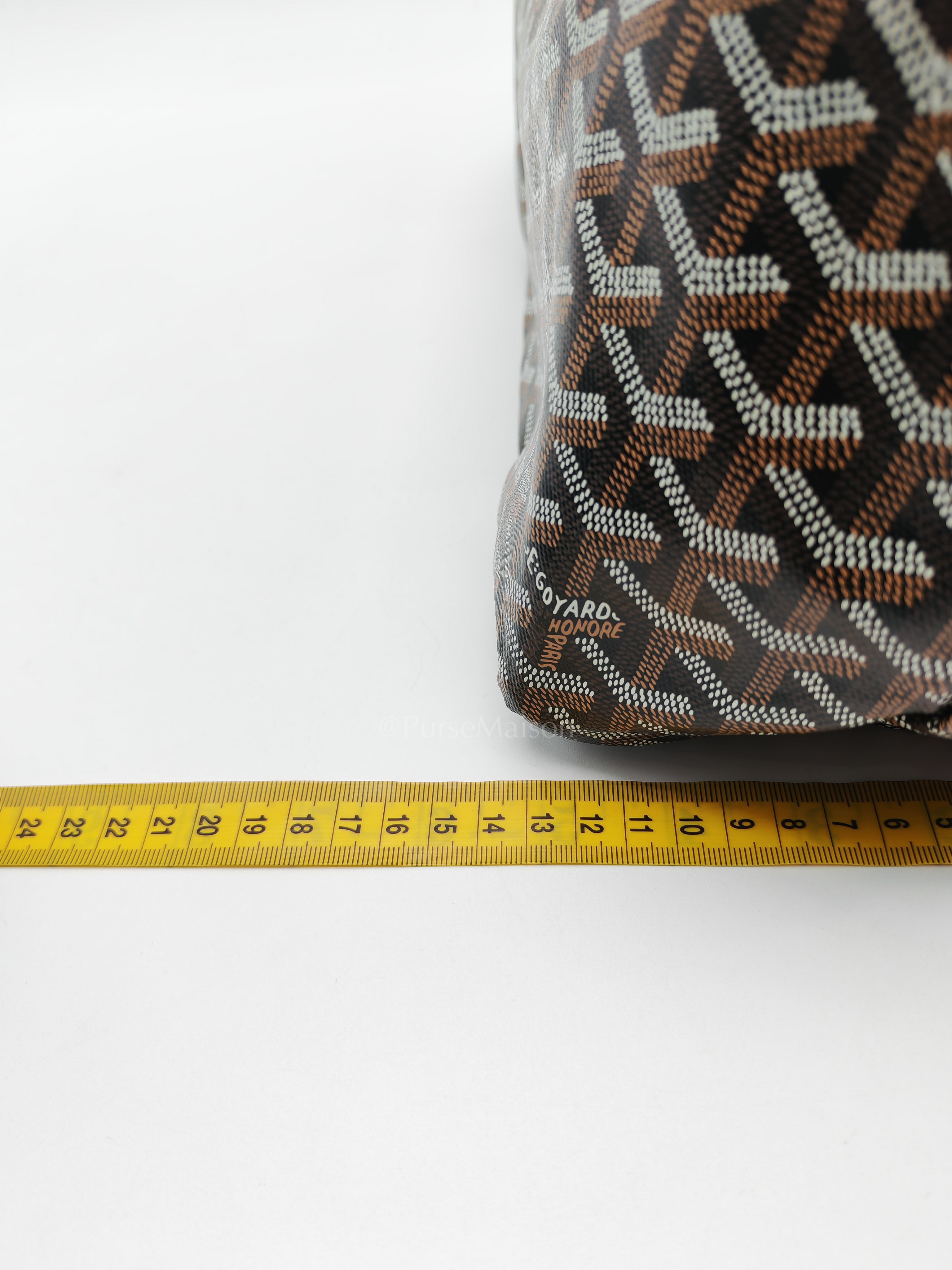 Saint Louis PM Tote Bag in Tan/Black Goyardine Canvas with Croc Unicversal Chip Charm | Purse Maison Luxury Bags Shop