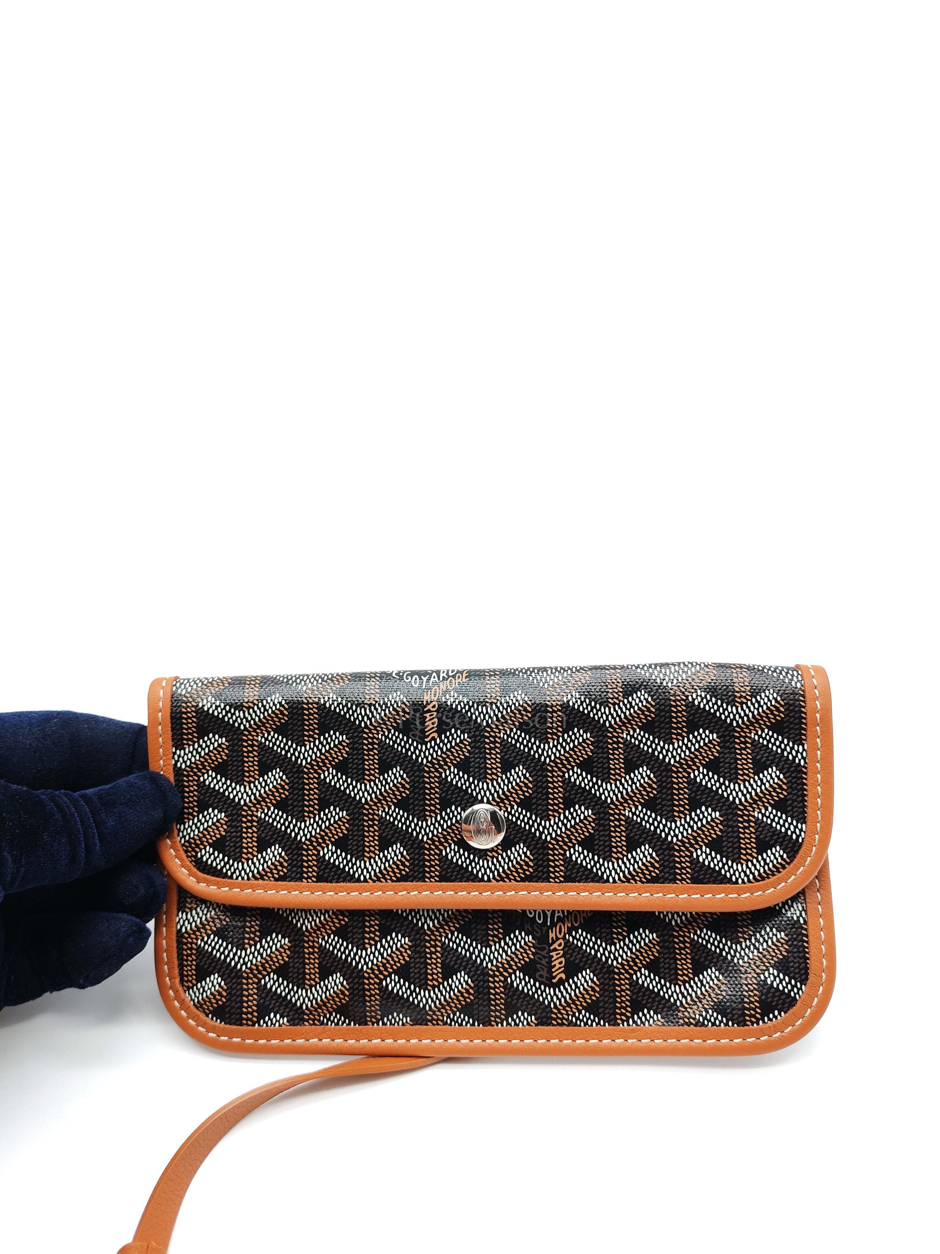 Saint Louis PM Tote Bag in Tan/Black Goyardine Canvas with Croc Unicversal Chip Charm | Purse Maison Luxury Bags Shop