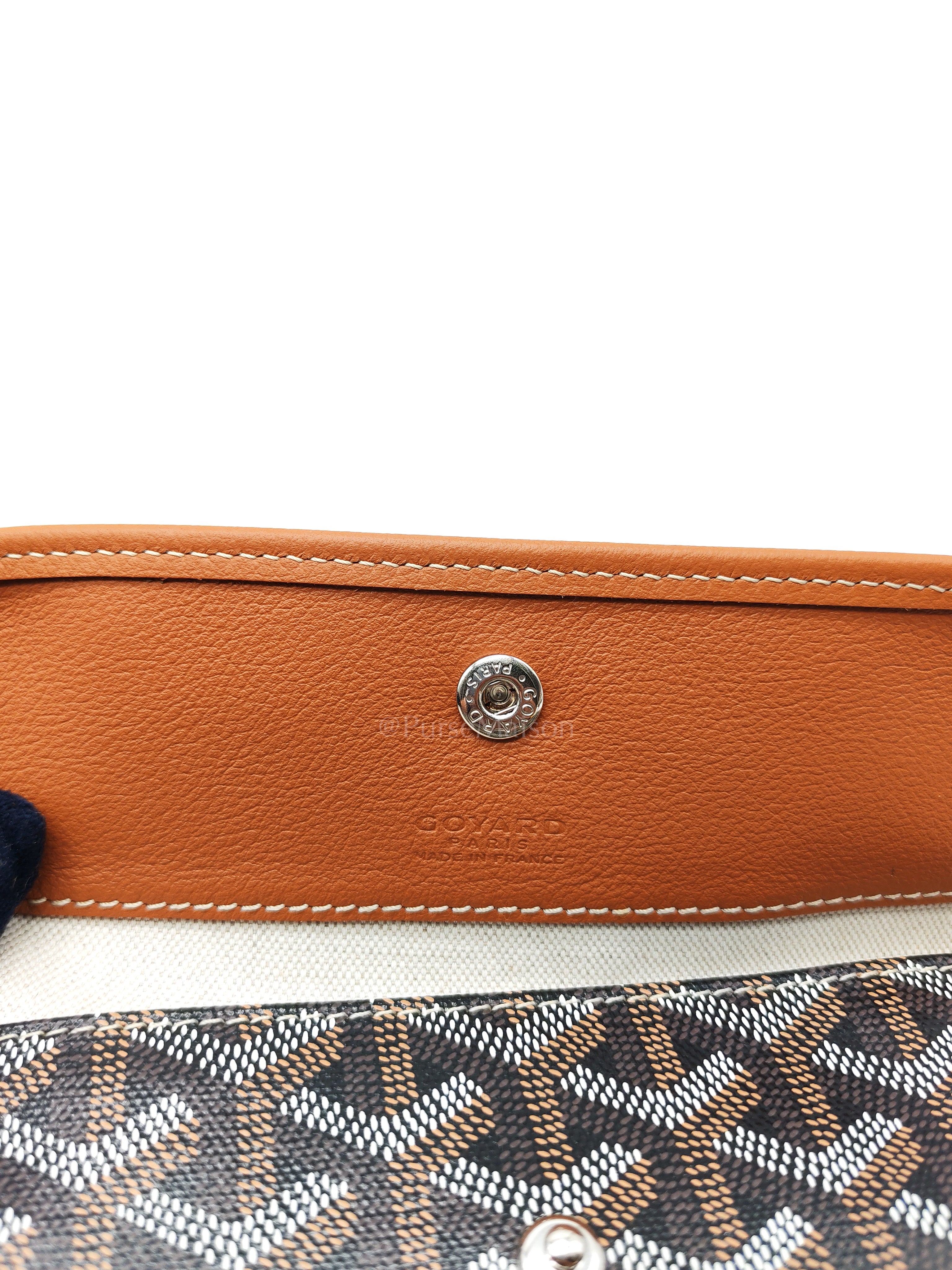 Saint Louis PM Tote Bag in Tan/Black Goyardine Canvas with Croc Unicversal Chip Charm | Purse Maison Luxury Bags Shop