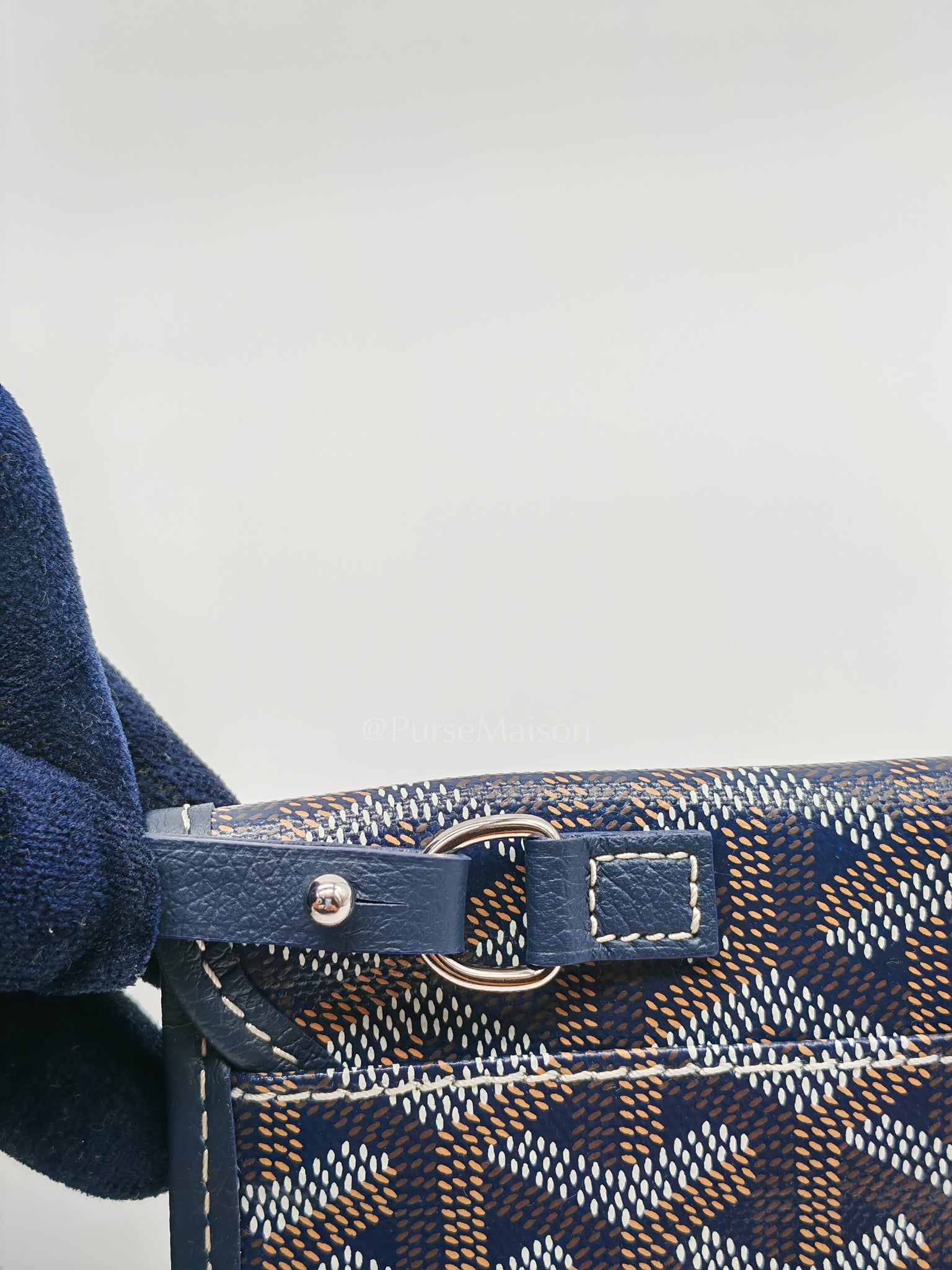 Saint Louis PM with Croc Universel Clip Charm in Navy Blue Goyardine Canvas | Purse Maison Luxury Bags Shop