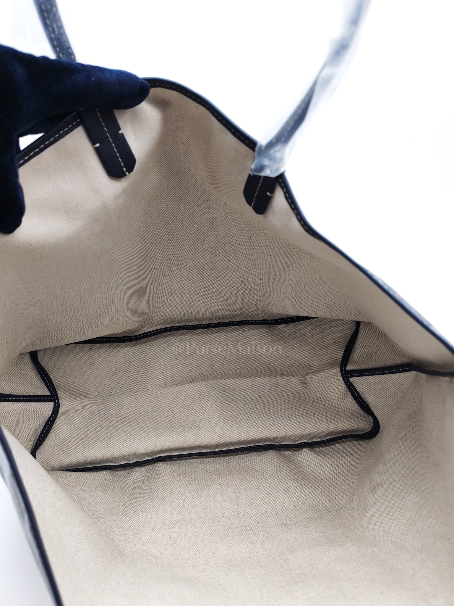 Saint Louis PM with Croc Universel Clip Charm in Navy Blue Goyardine Canvas | Purse Maison Luxury Bags Shop