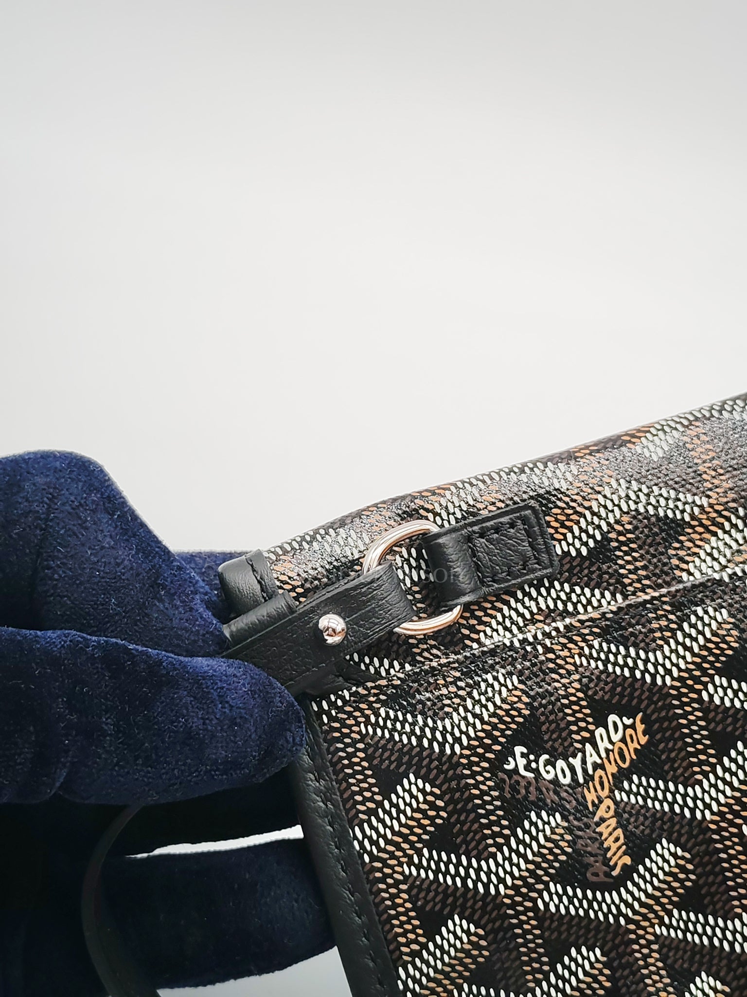 Saint Louis PM with Croc Universel Clip Charm in Noir/Black Goyardine Canvas | Purse Maison Luxury Bags Shop