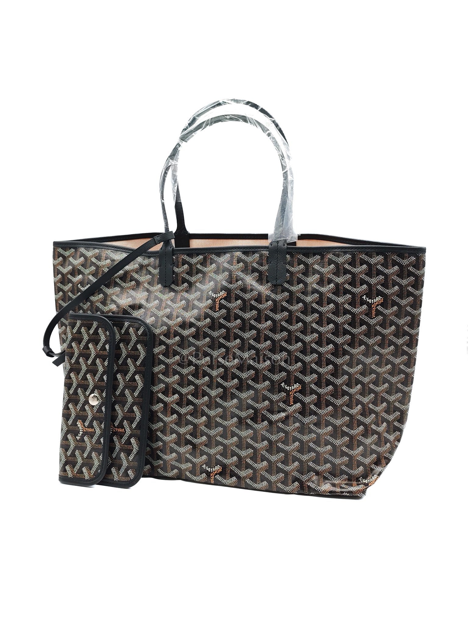 Saint Louis PM with Croc Universel Clip Charm in Noir/Black Goyardine Canvas | Purse Maison Luxury Bags Shop
