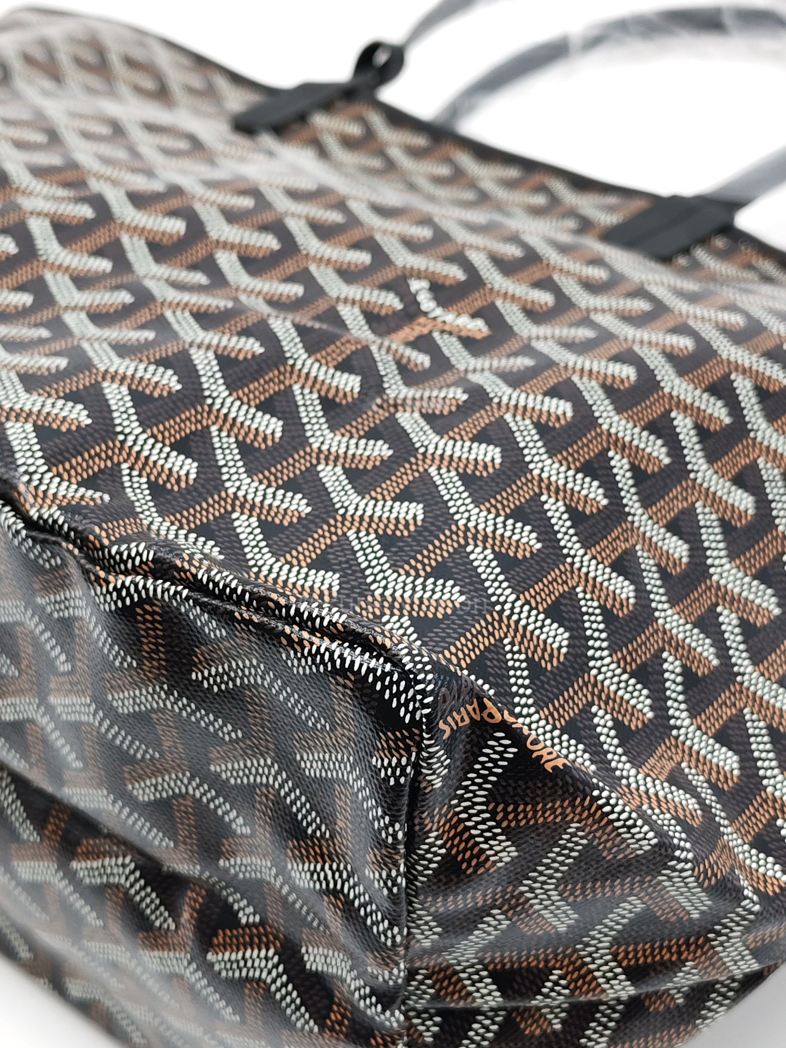 Saint Louis PM with Croc Universel Clip Charm in Noir/Black Goyardine Canvas | Purse Maison Luxury Bags Shop