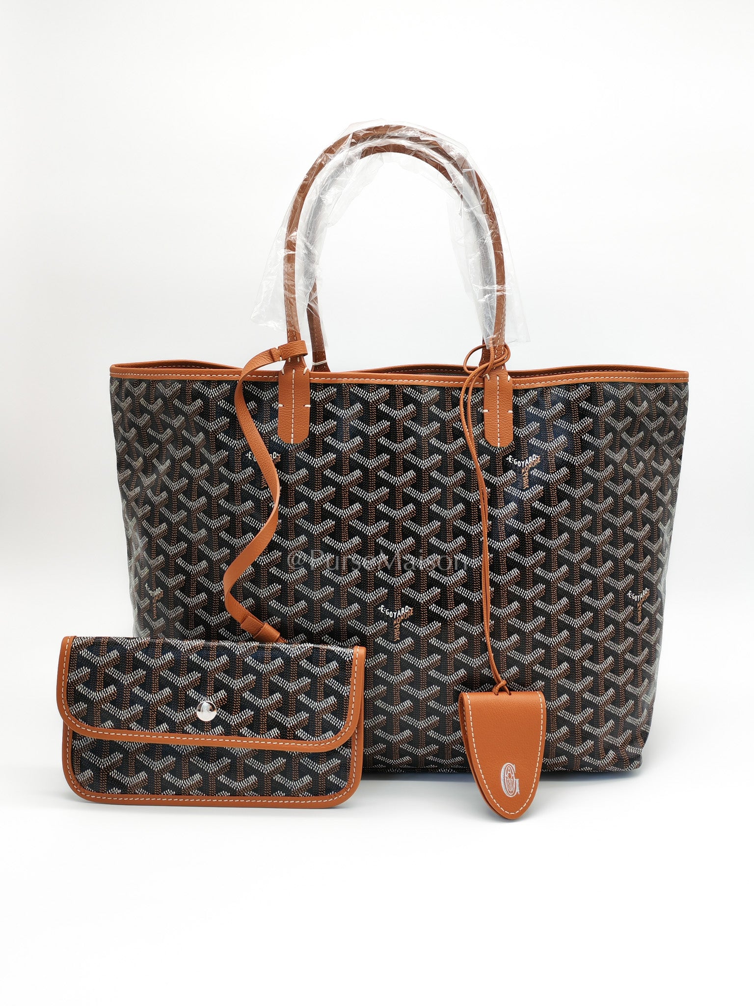 Saint Louis Tan with Croc Universel Clip Charm in Goyardine Canvas Tote Bag | Purse Maison Luxury Bags Shop