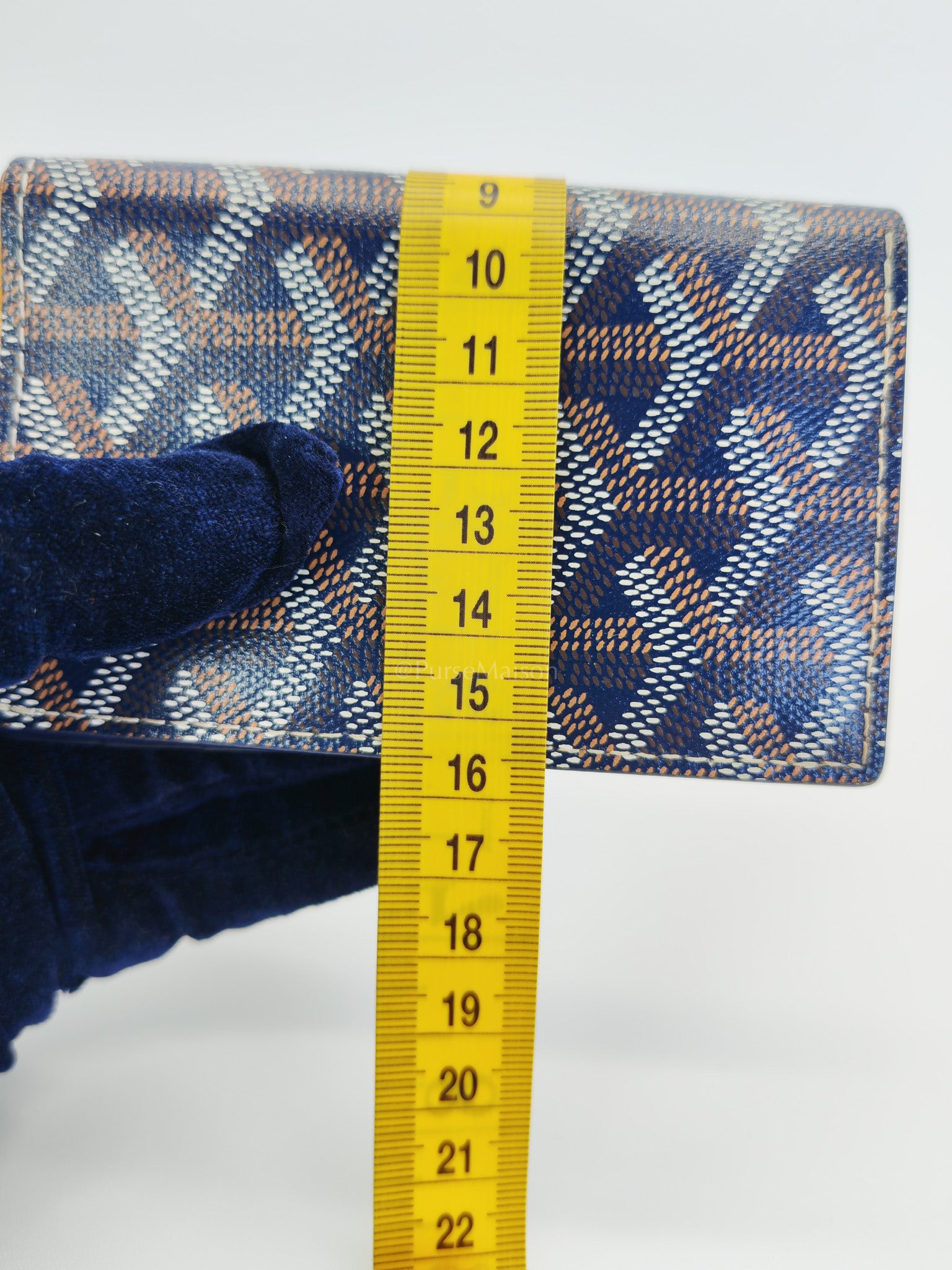 Saint Pierre Bifold Card Holder in Bleu Marine Goyardine Canvas | Purse Maison Luxury Bags Shop