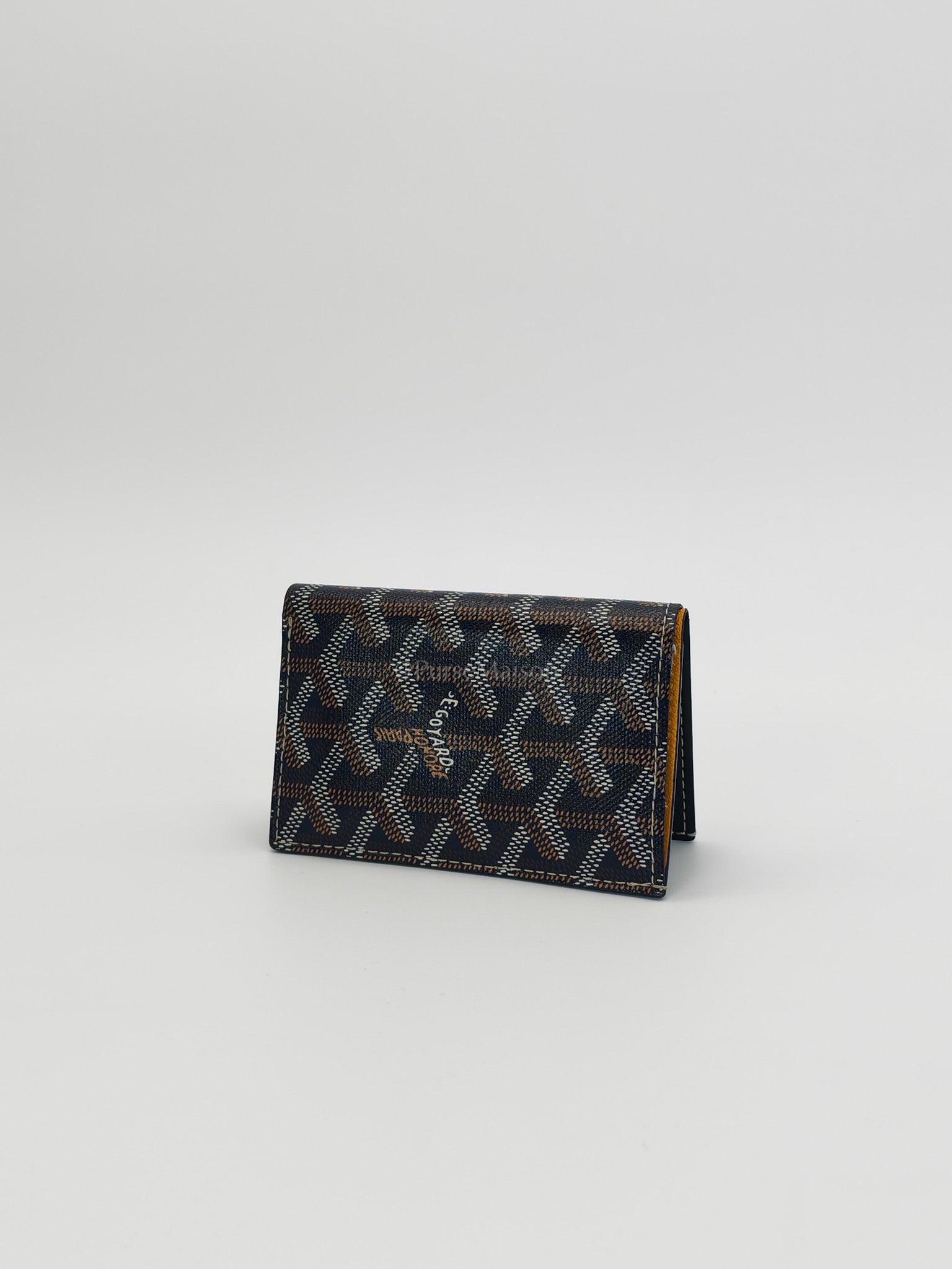 Saint Pierre Bifold Card Holder in Bleu Marine Goyardine Canvas | Purse Maison Luxury Bags Shop