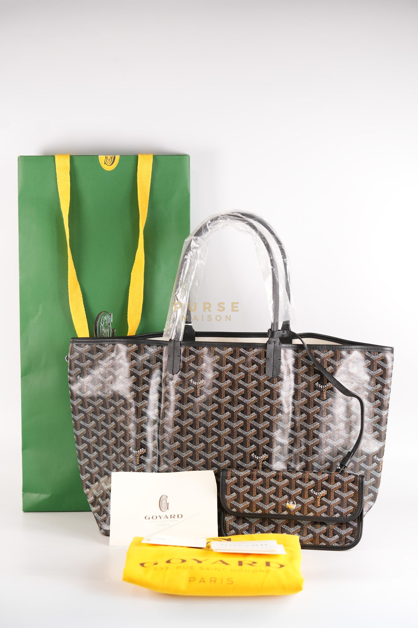 Saint Louis PM in Noir Goyardine Canvas | Purse Maison Luxury Bags Shop