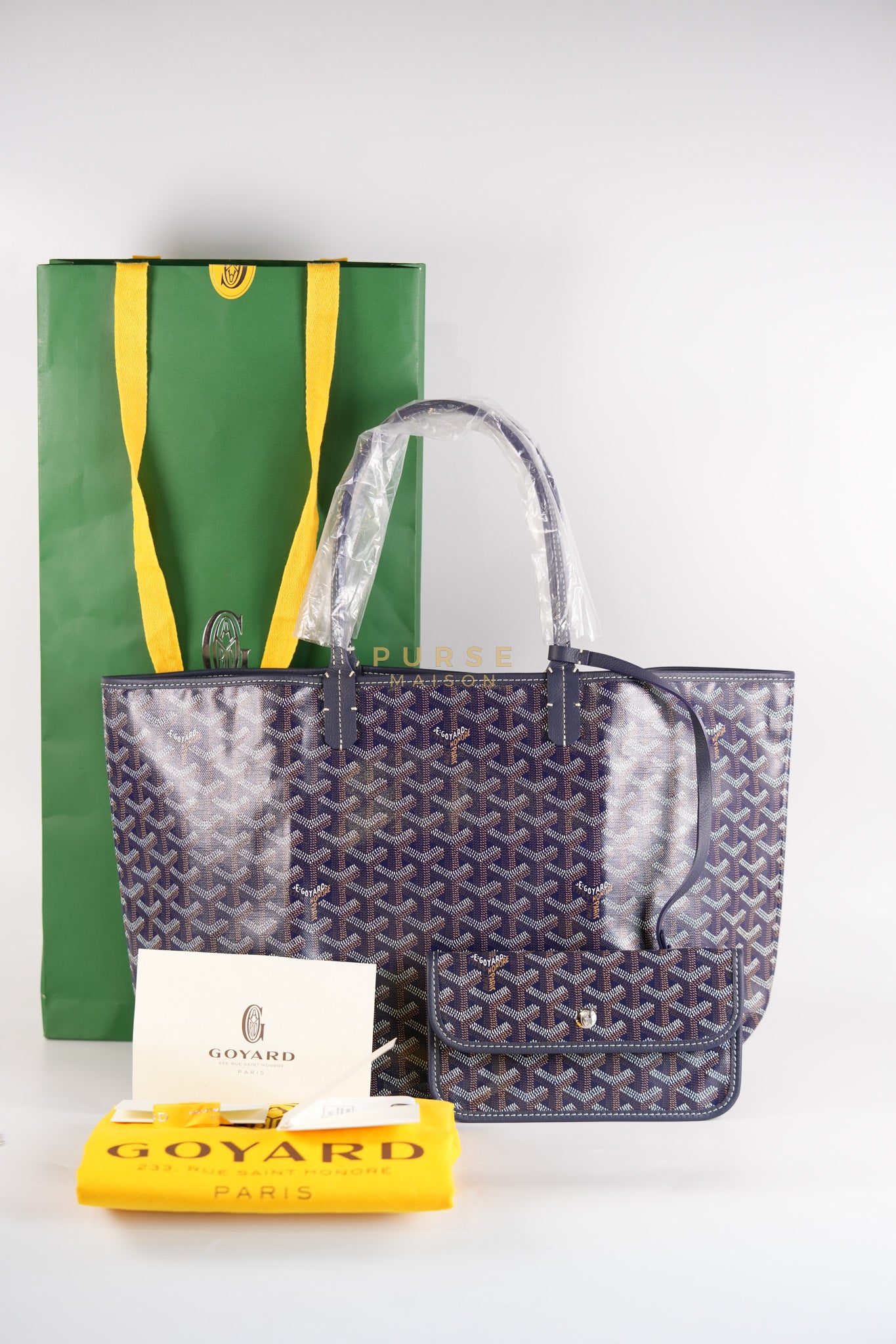 Saint Louis PM in Navy Blue Goyardine Canvas | Purse Maison Luxury Bags Shop