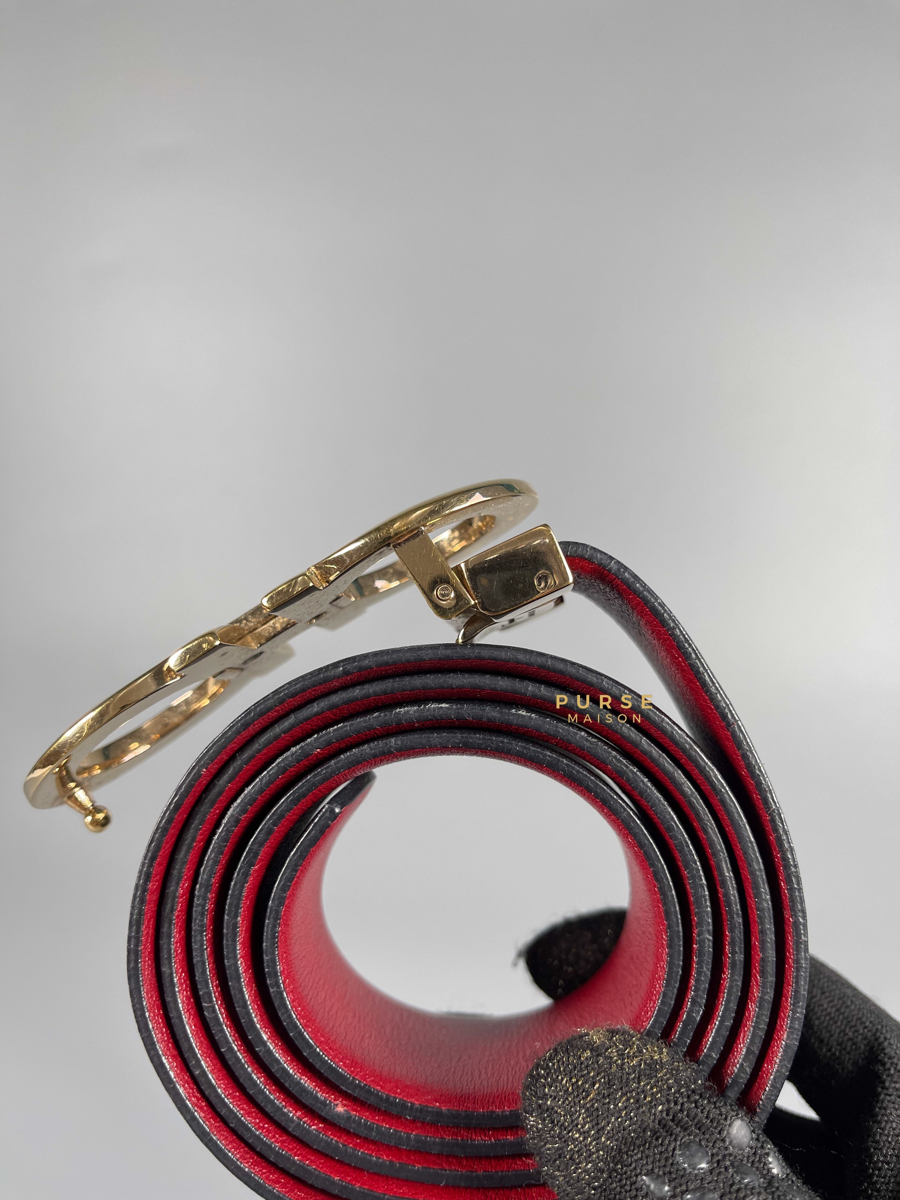 Salvatore Ferragamo Black Calf Belt | Purse Maison Luxury Bags Shop