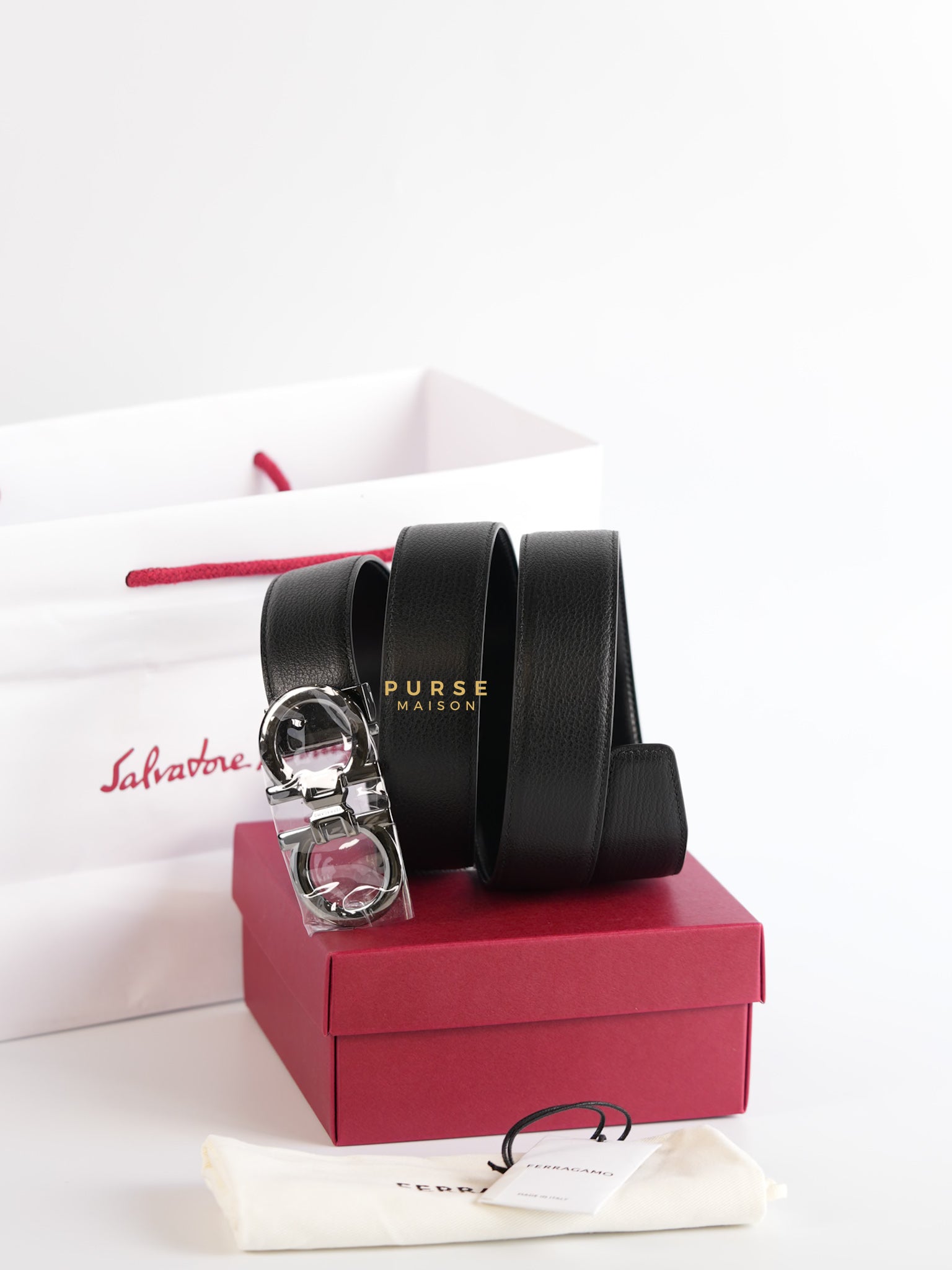 Salvatore Ferragamo Reversible Black Belt Size 105cm | Purse Maison Luxury Bags Shop