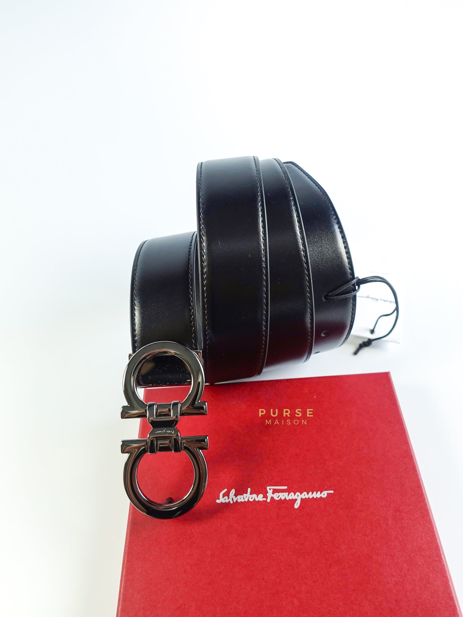 Salvatore Ferragamo Reversible Double Gancini Belt Size 115cm | Purse Maison Luxury Bags Shop