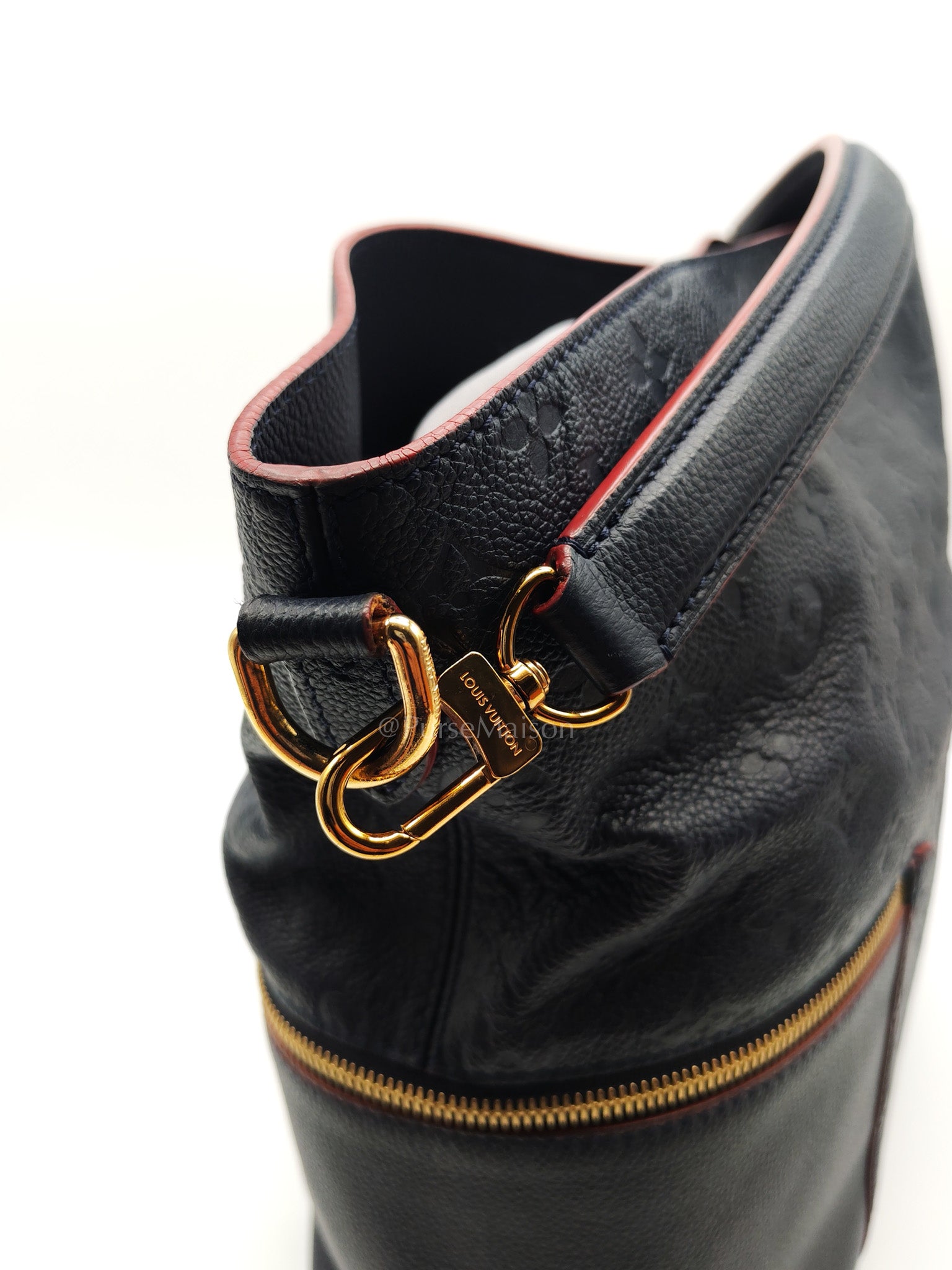 Melie Hobo Bag in Marine Rouge Monogram Empreinte Leather & Gold Hardawre (Datecode: DU3187)