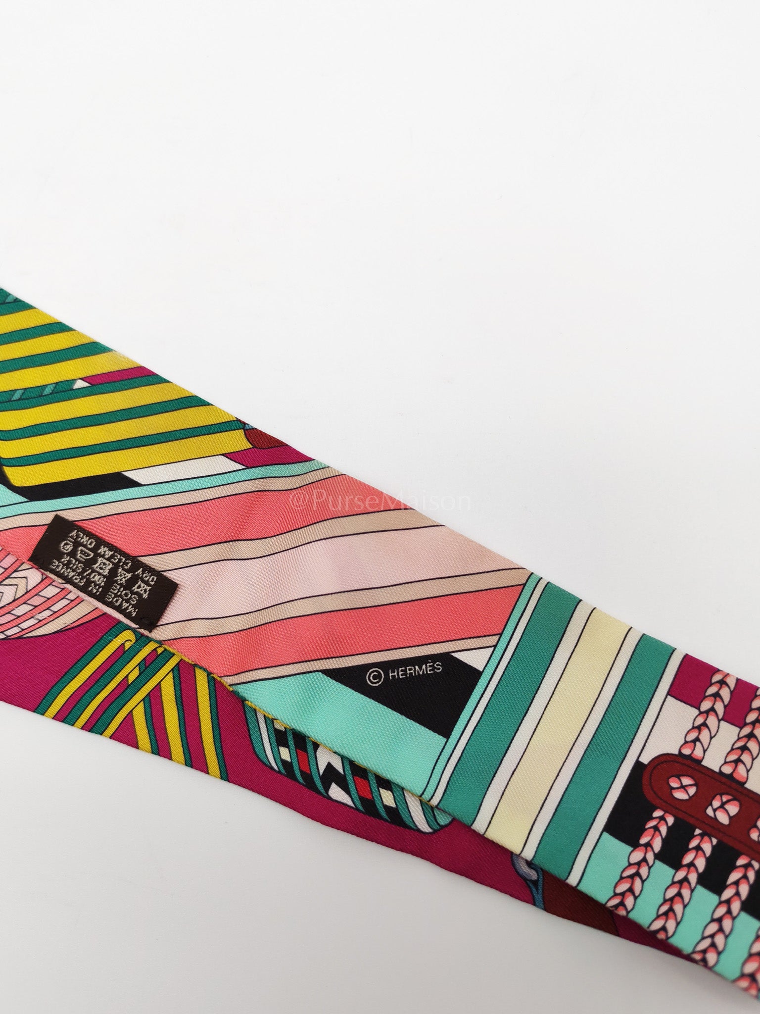 Sangles En Zigzag in Fuchsia, Vert & Jaune Twilly | Purse Maison Luxury Bags Shop