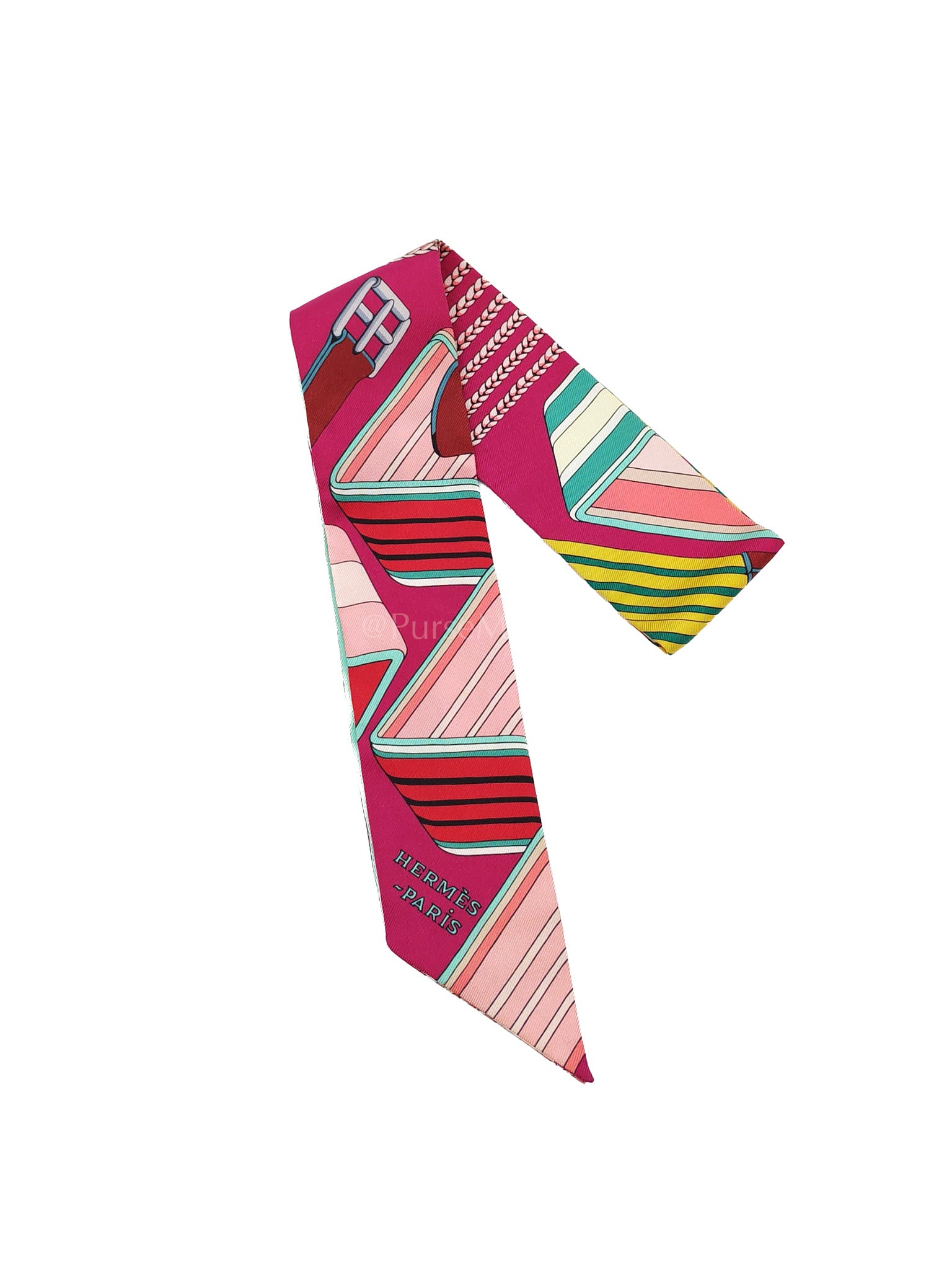 Sangles En Zigzag in Fuchsia, Vert & Jaune Twilly | Purse Maison Luxury Bags Shop