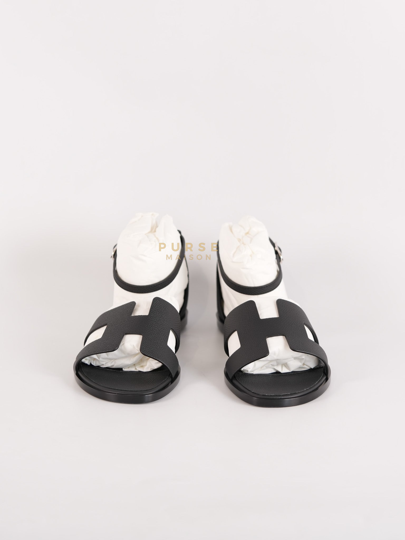 Santorini Sandals in Black Size 37 EU (23cm) | Purse Maison Luxury Bags Shop