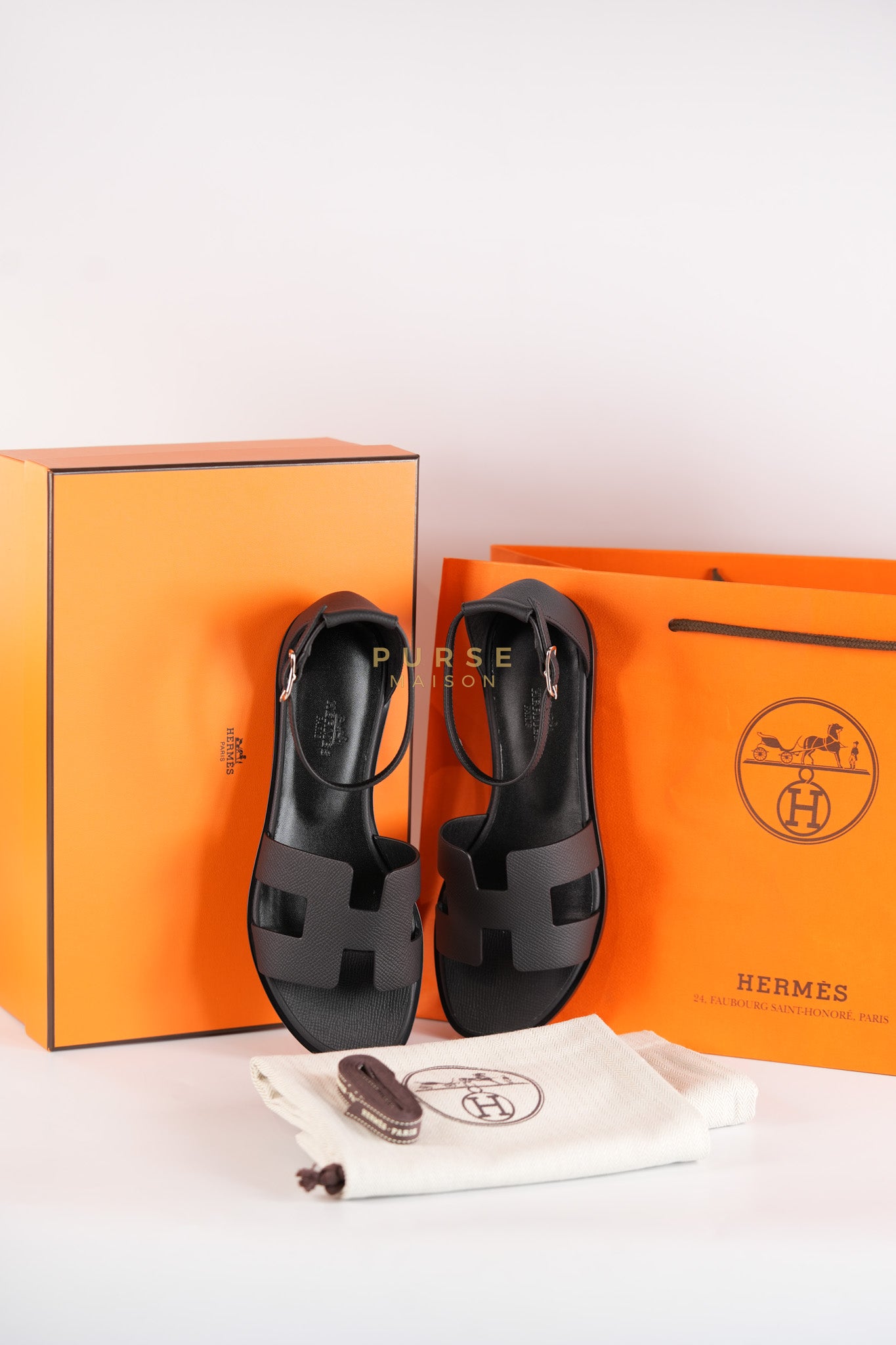 Santorini Sandals in Black Size 37 EU (23cm) | Purse Maison Luxury Bags Shop