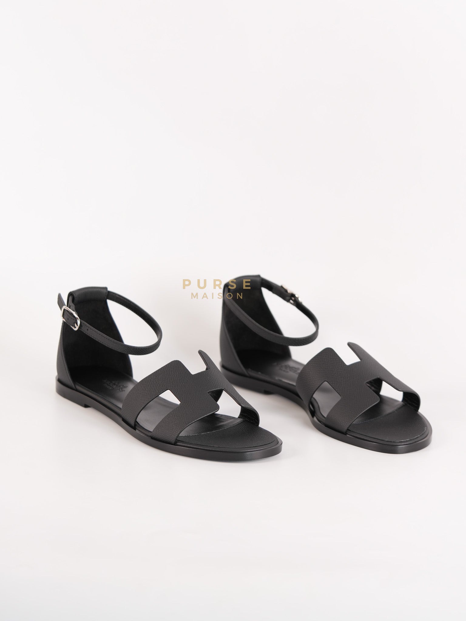 Santorini Sandals in Black Size 37 EU (23cm) | Purse Maison Luxury Bags Shop