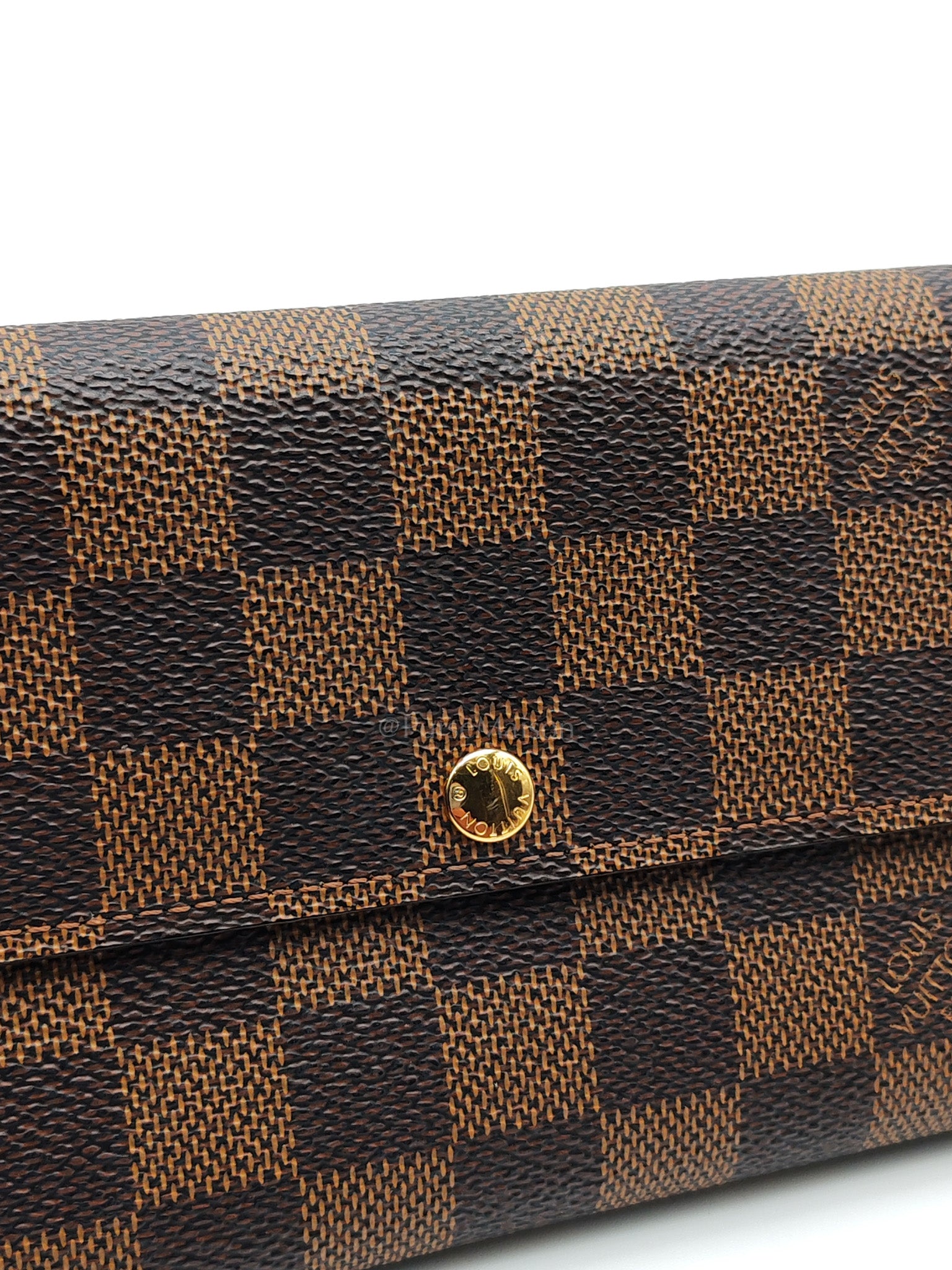 Sarah Long Wallet in Damier Ebene Canvas | Purse Maison Luxury Bags Shop