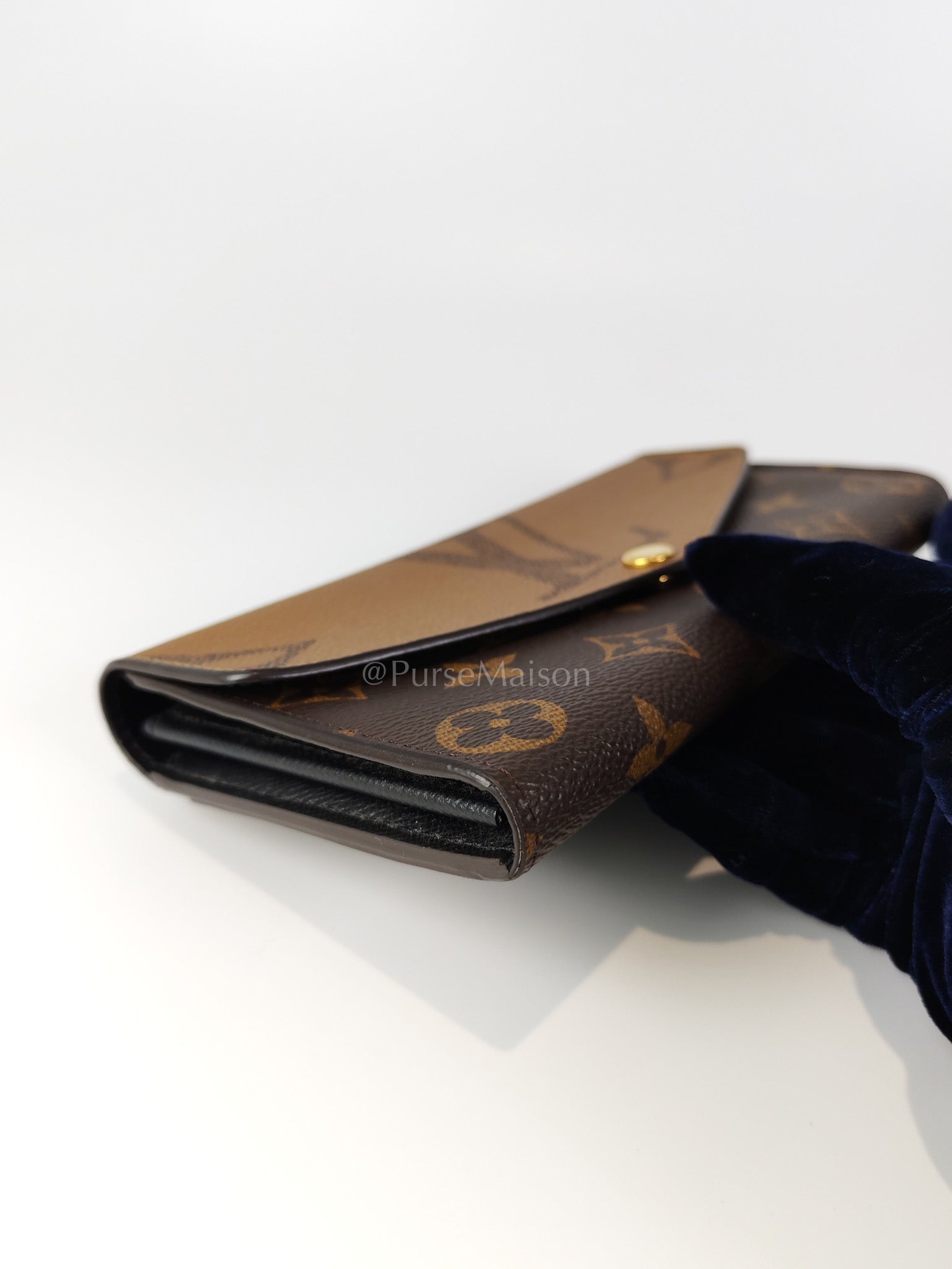 Sarah Wallet in Reverse Monogram Canvas (Microchip) | Purse Maison Luxury Bags Shop