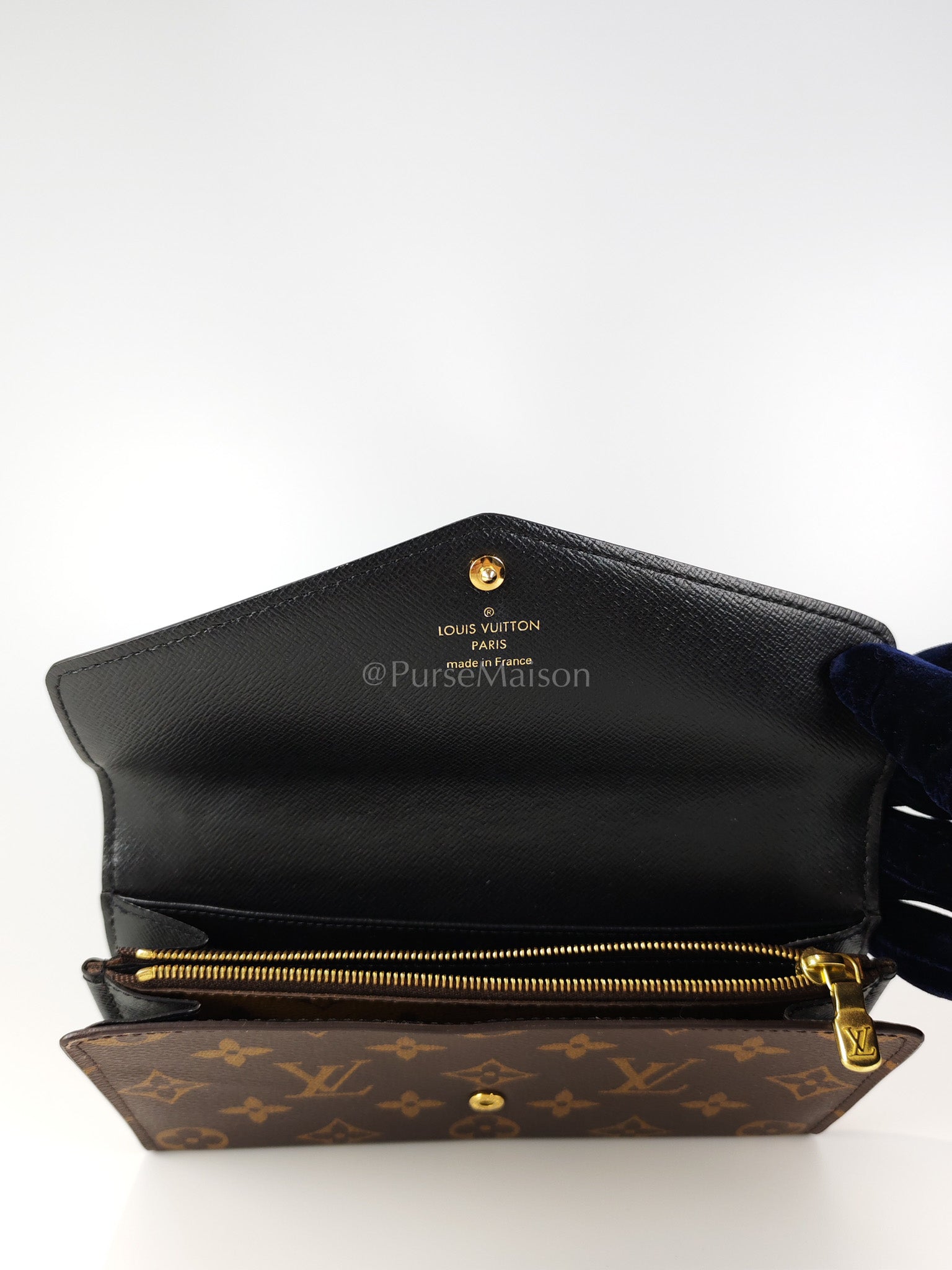 Sarah Wallet in Reverse Monogram Canvas (Microchip) | Purse Maison Luxury Bags Shop