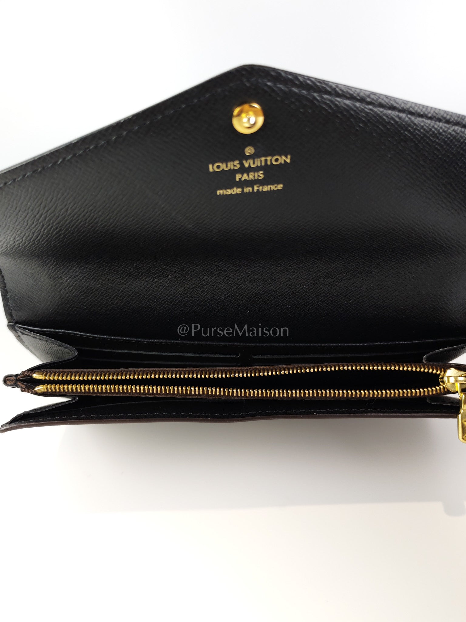 Sarah Wallet in Reverse Monogram Canvas (Microchip) | Purse Maison Luxury Bags Shop