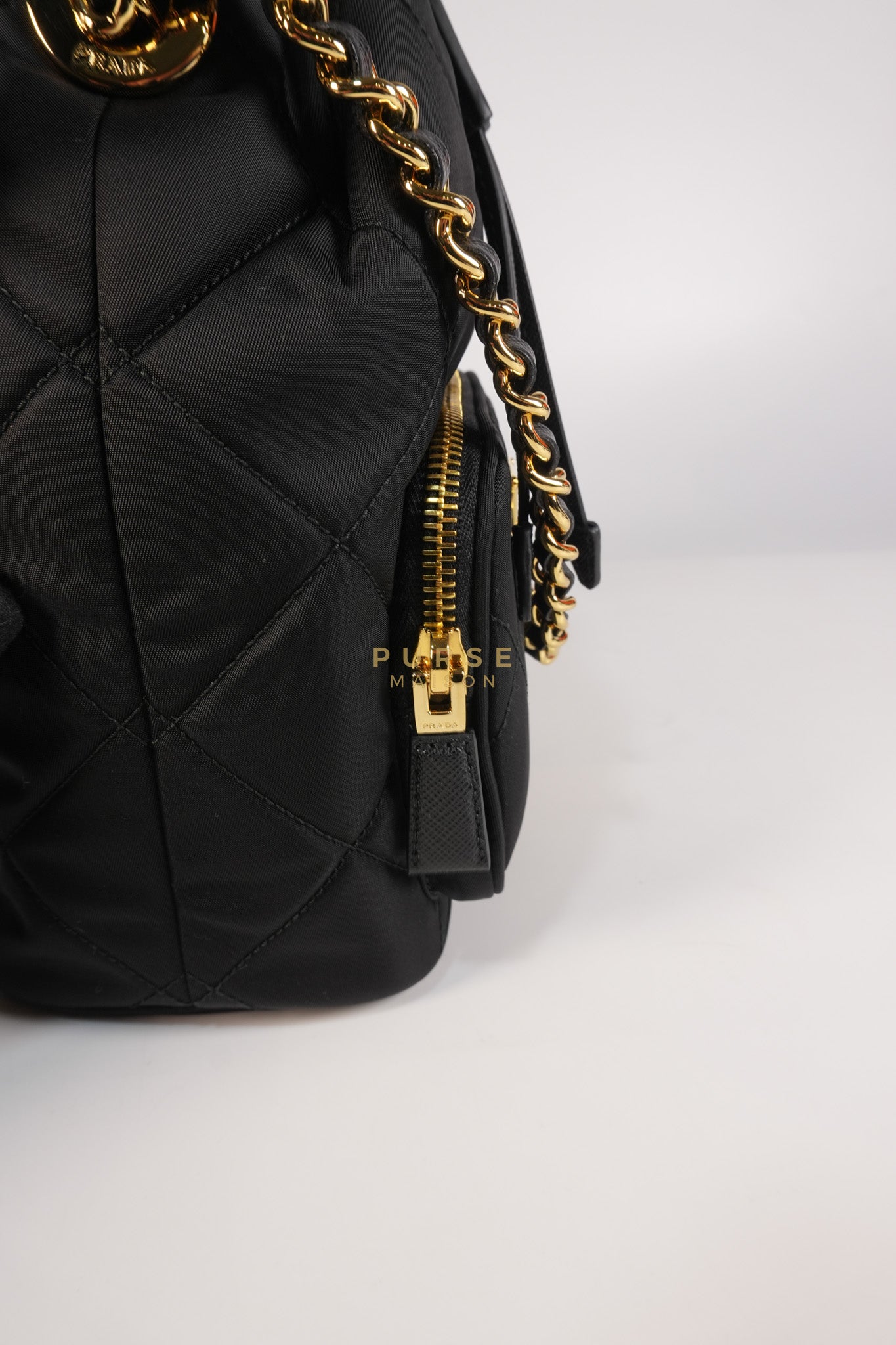 Secchiello in Tessuto Nero Nylon Bucket Bag | Purse Maison Luxury Bags Shop