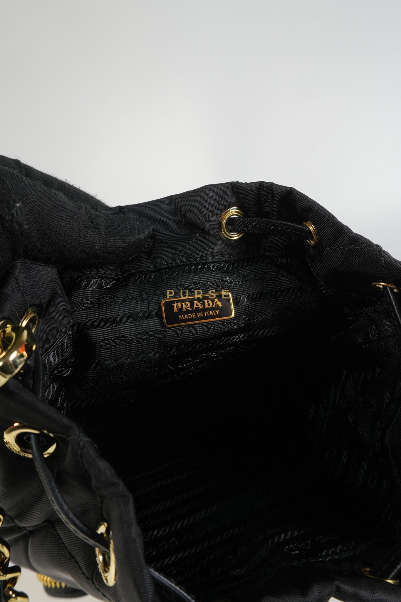 Secchiello in Tessuto Nero Nylon Bucket Bag | Purse Maison Luxury Bags Shop