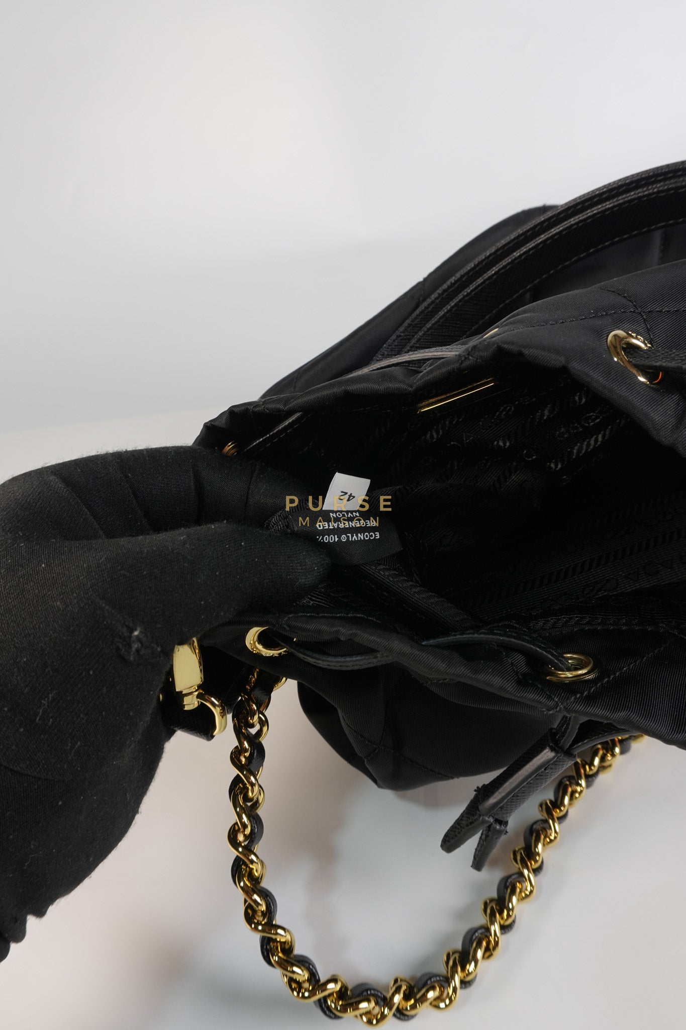 Secchiello in Tessuto Nero Nylon Bucket Bag | Purse Maison Luxury Bags Shop