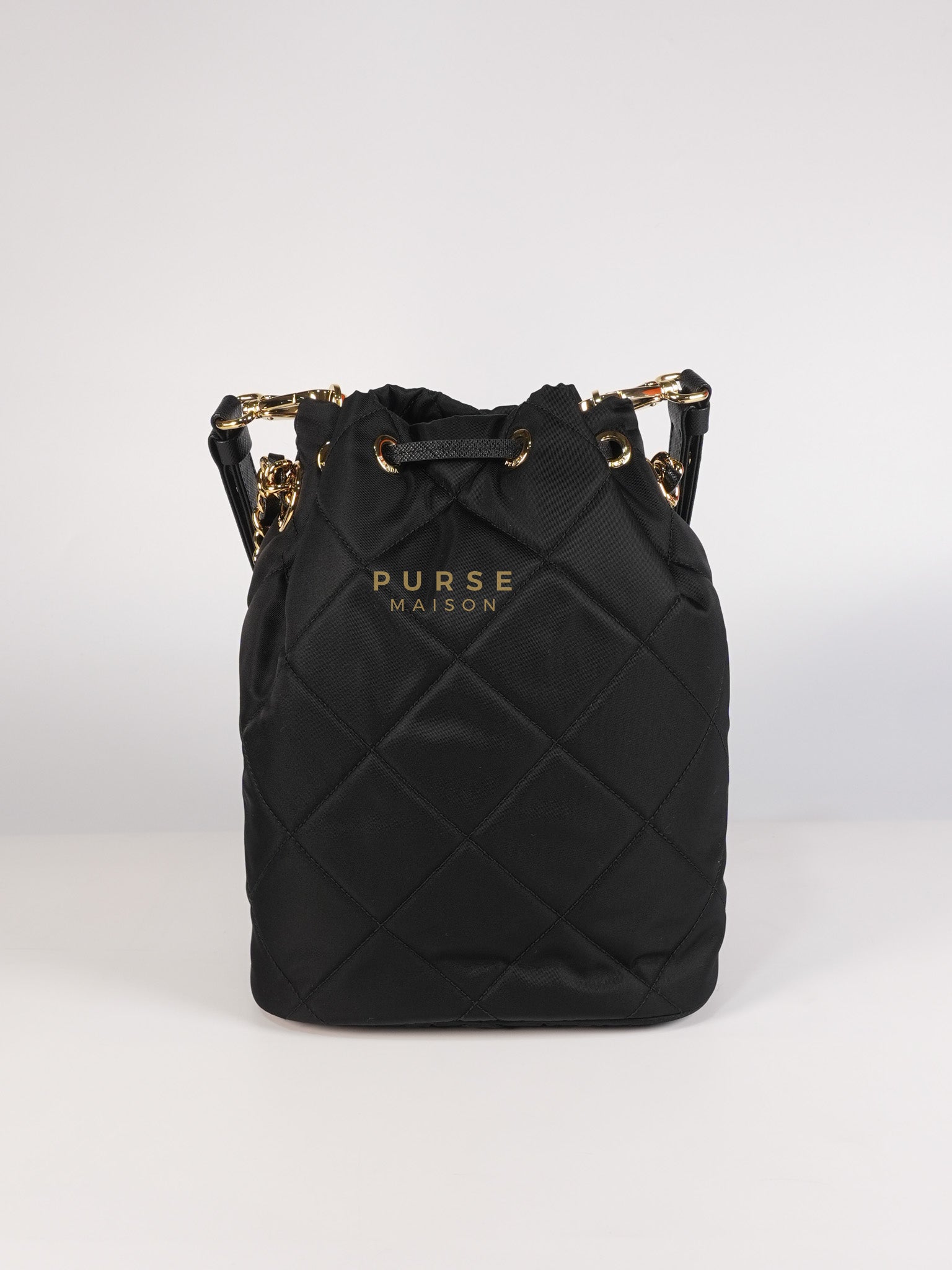 Secchiello in Tessuto Nero Nylon Bucket Bag | Purse Maison Luxury Bags Shop